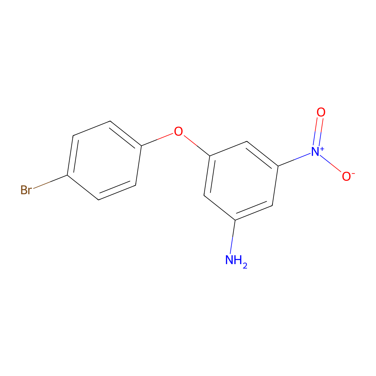 3-(4-Bromophenoxy)-5-nitroaniline molecular structure, CAS 208122-59-2