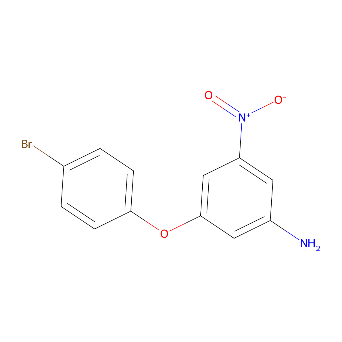 3-(4-Bromophenoxy)-5-nitroaniline molecular structure, CAS 208122-59-2