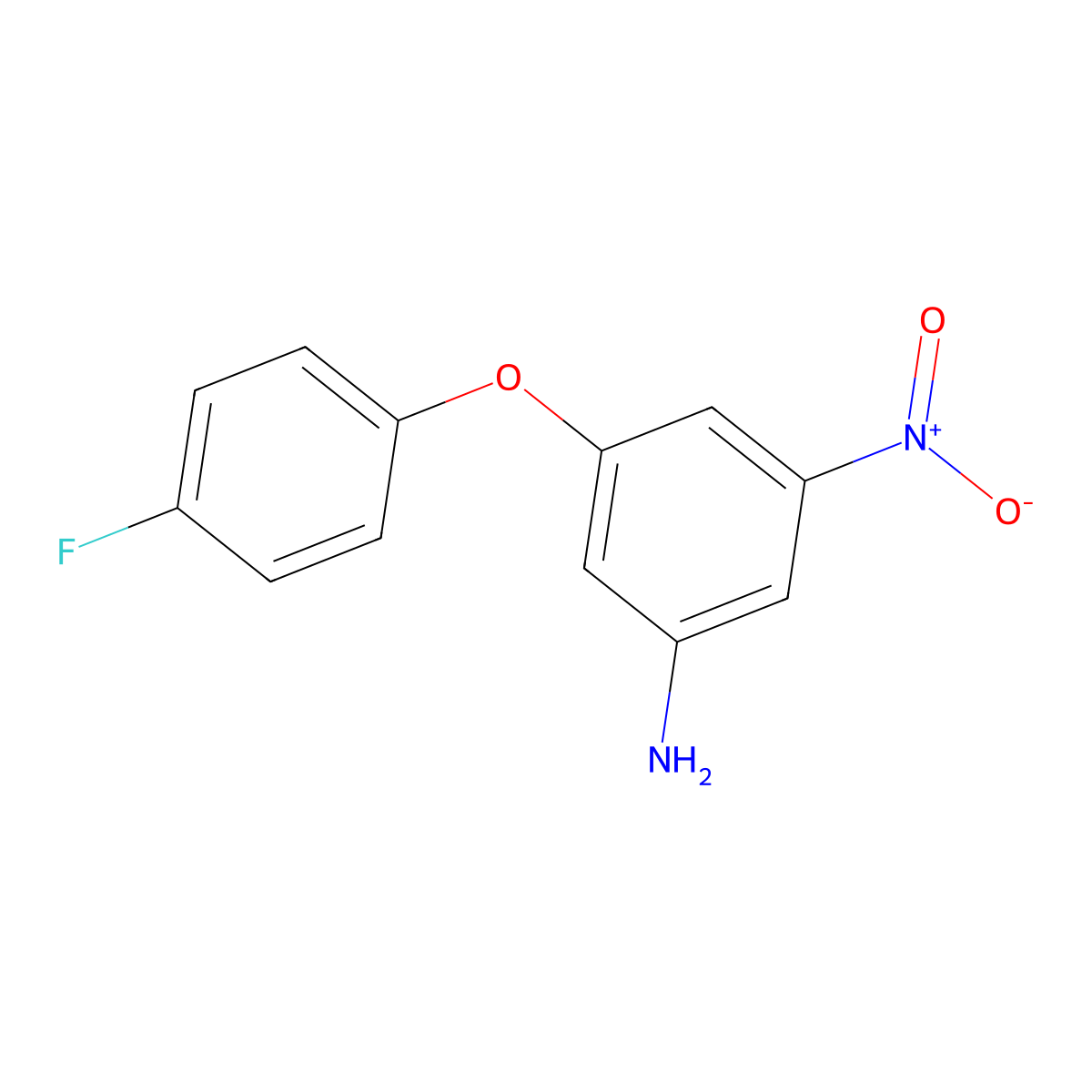 3-(4-Fluorophenoxy)-5-nitrobenzenamine molecular structure, CAS 208122-60-5
