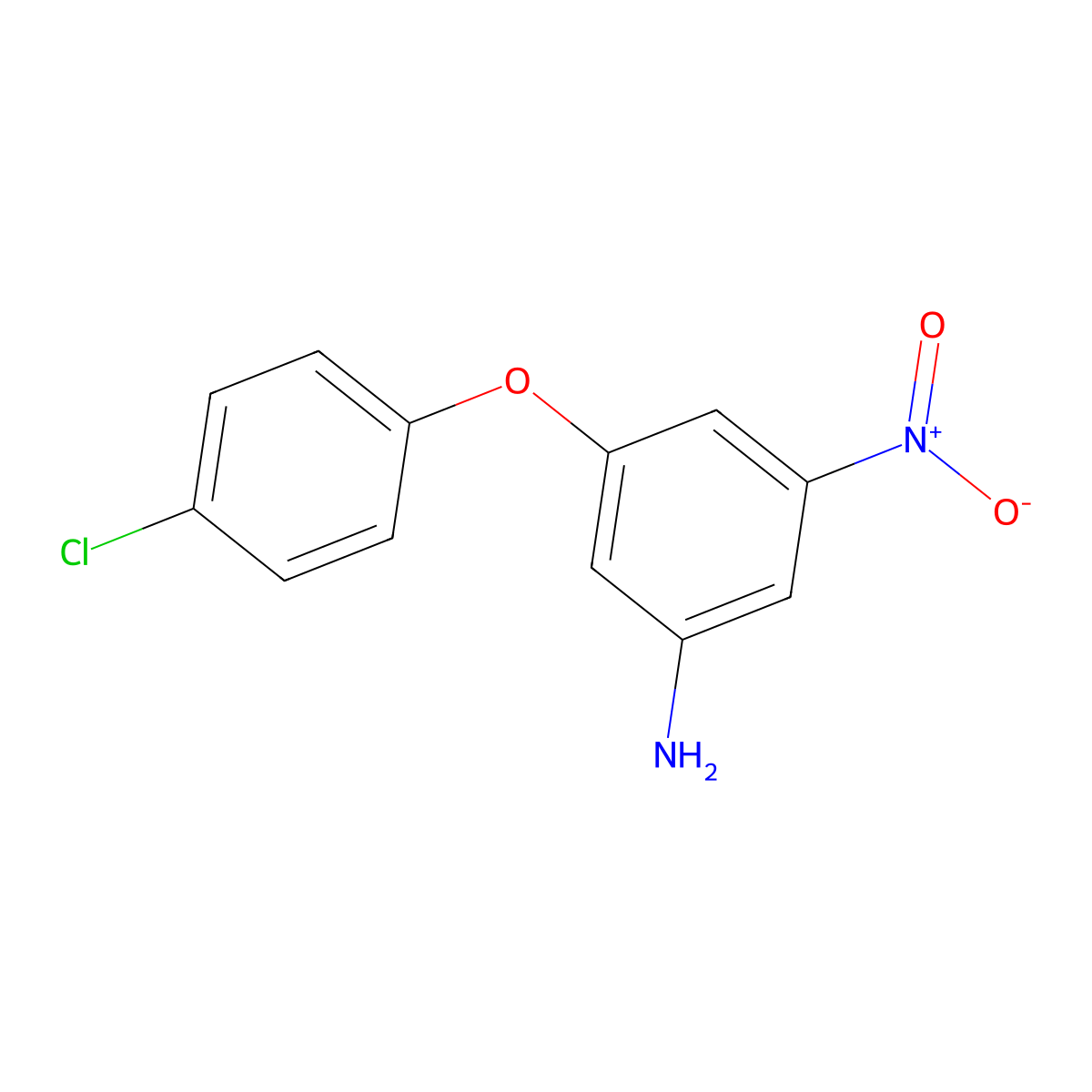 3-(4-Chlorophenoxy)-5-nitrobenzenamine molecular structure, CAS 208122-61-6