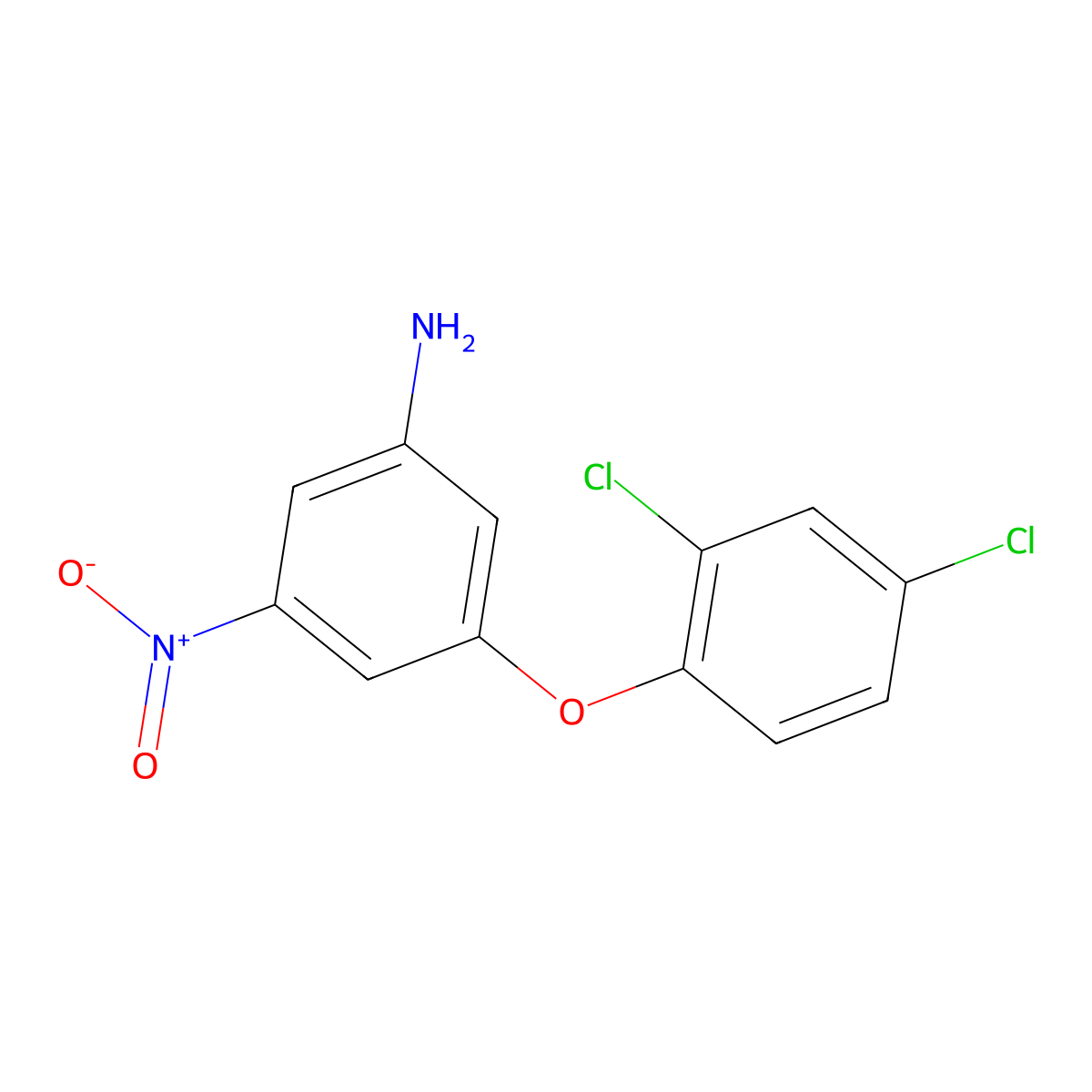 3-(2,4-Dichlorophenoxy)-5-nitrobenzenamine molecular structure, CAS 208122-62-7