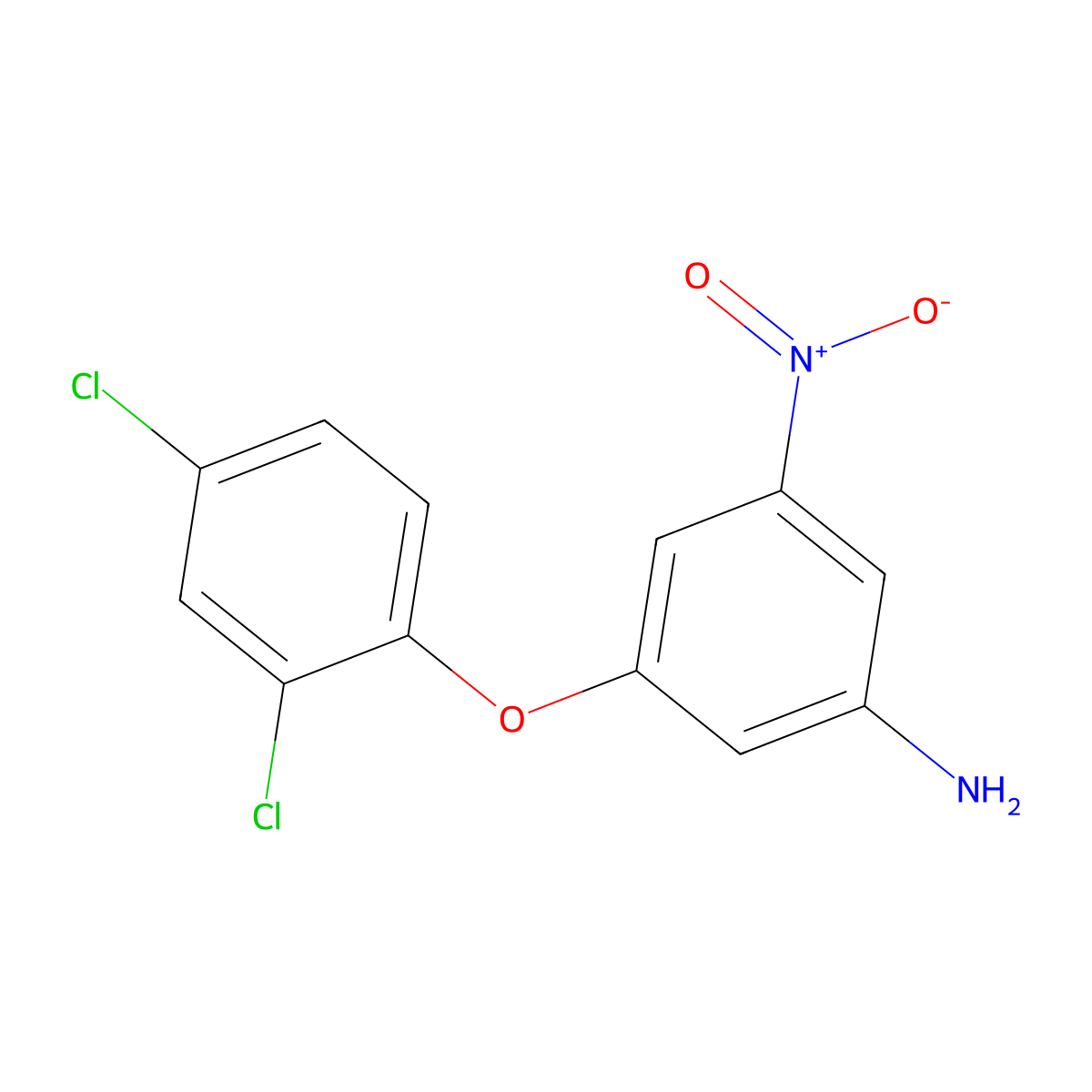 3-(2,4-Dichlorophenoxy)-5-nitrobenzenamine molecular structure, CAS 208122-62-7