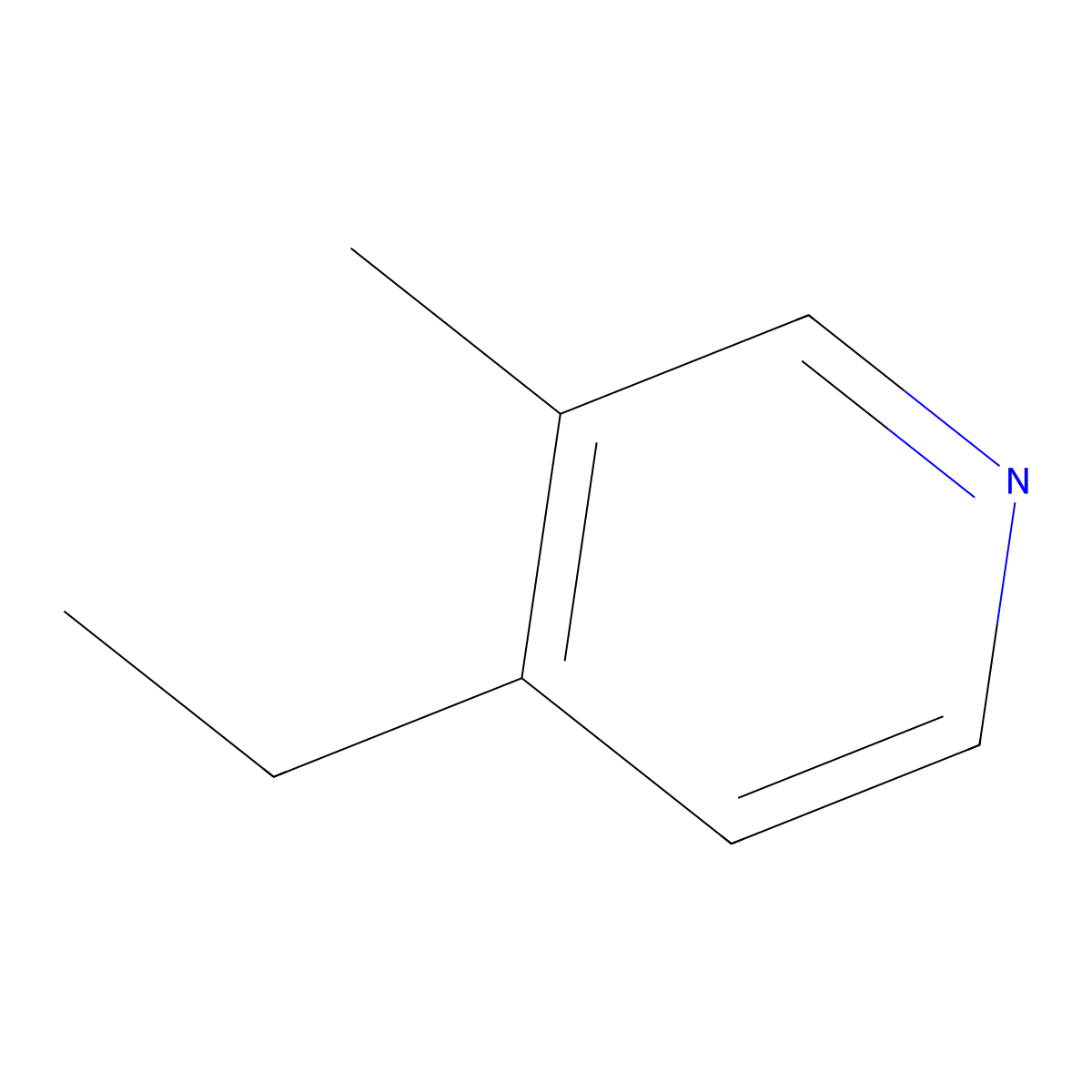 Pyridine, 4-ethyl-3-methyl- molecular structure, CAS 20815-29-6
