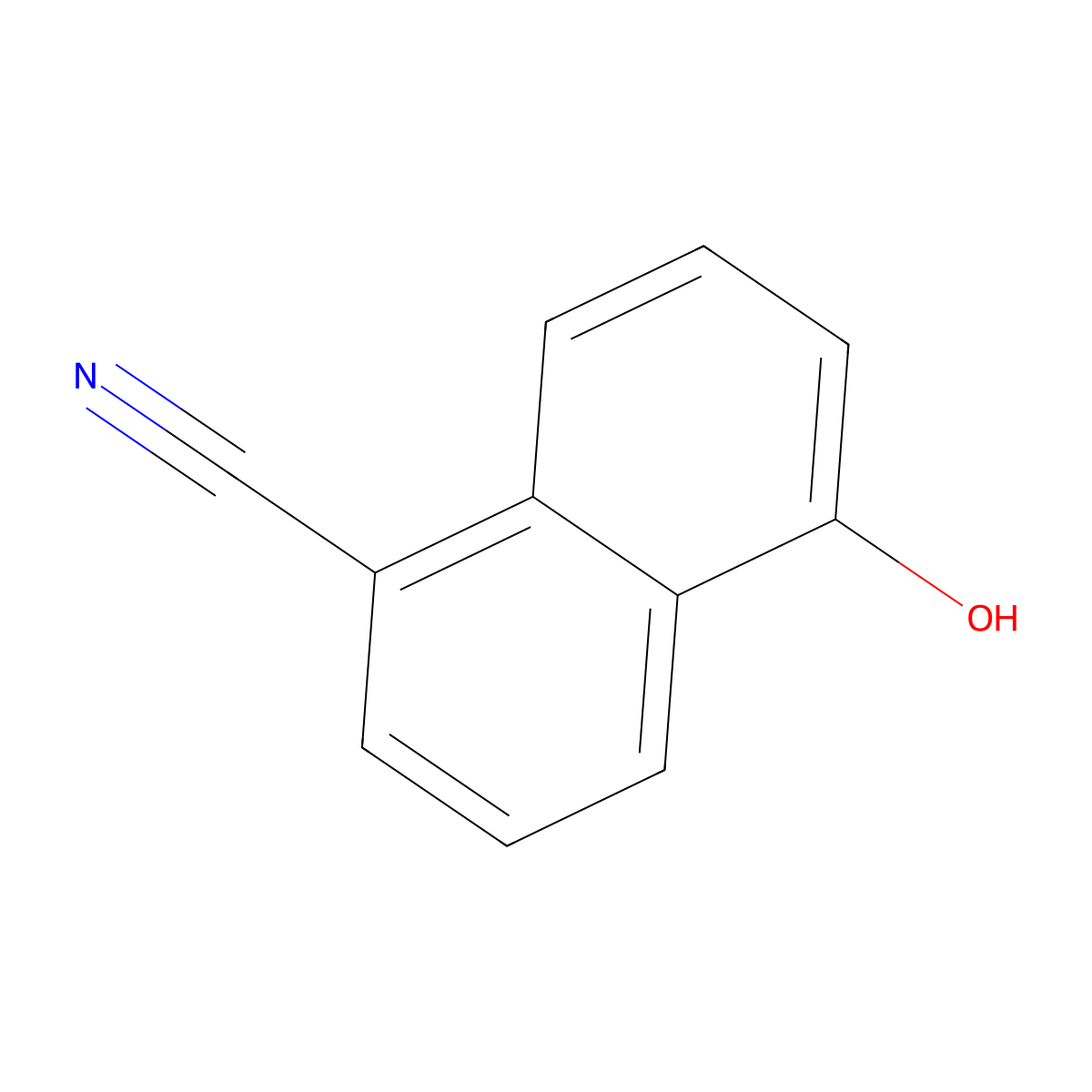 5-Hydroxynaphthalene-1-carbonitrile molecular structure, CAS 20816-78-8