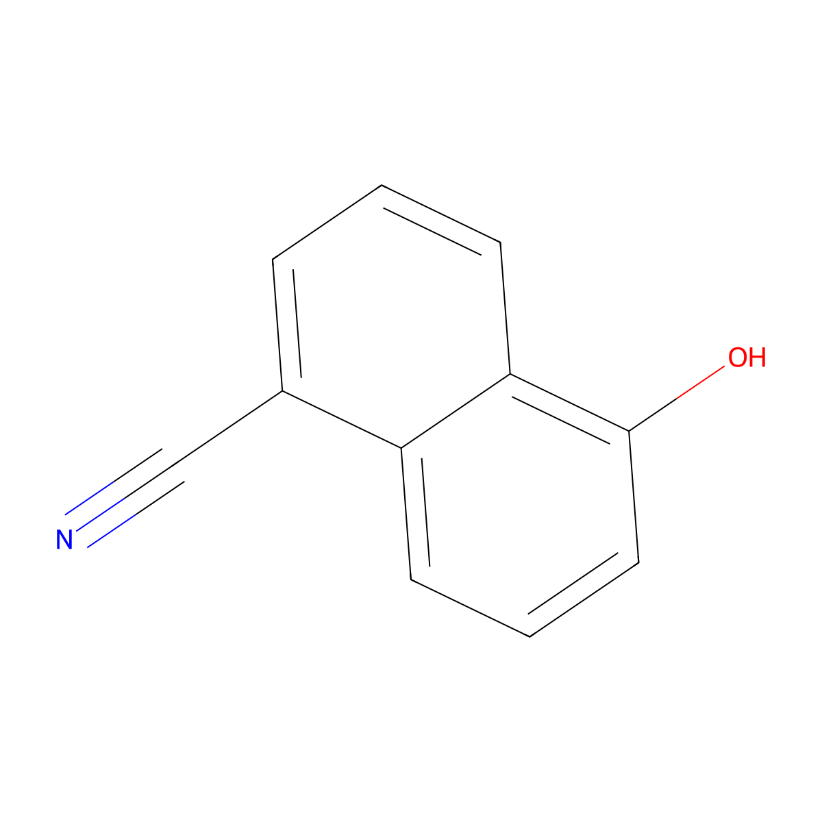 5-Hydroxynaphthalene-1-carbonitrile molecular structure, CAS 20816-78-8