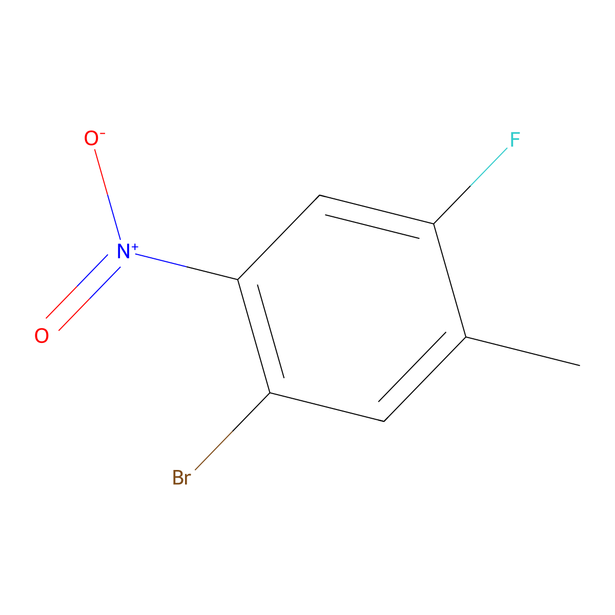 1-Bromo-4-fluoro-5-methyl-2-nitrobenzene molecular structure, CAS 208165-95-1