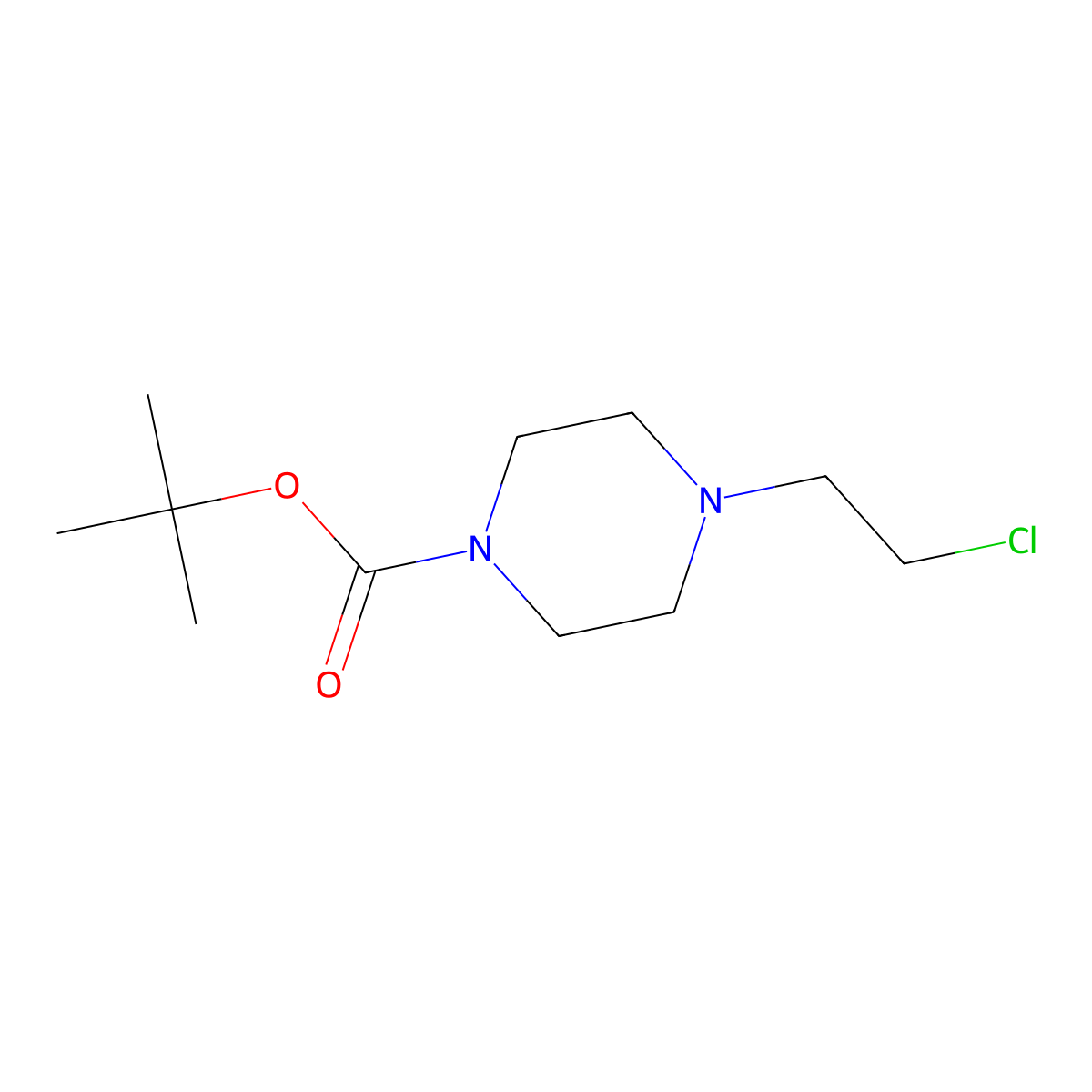 tert-Butyl 4-(2-chloroethyl)piperazinecarboxylate molecular structure, CAS 208167-83-3