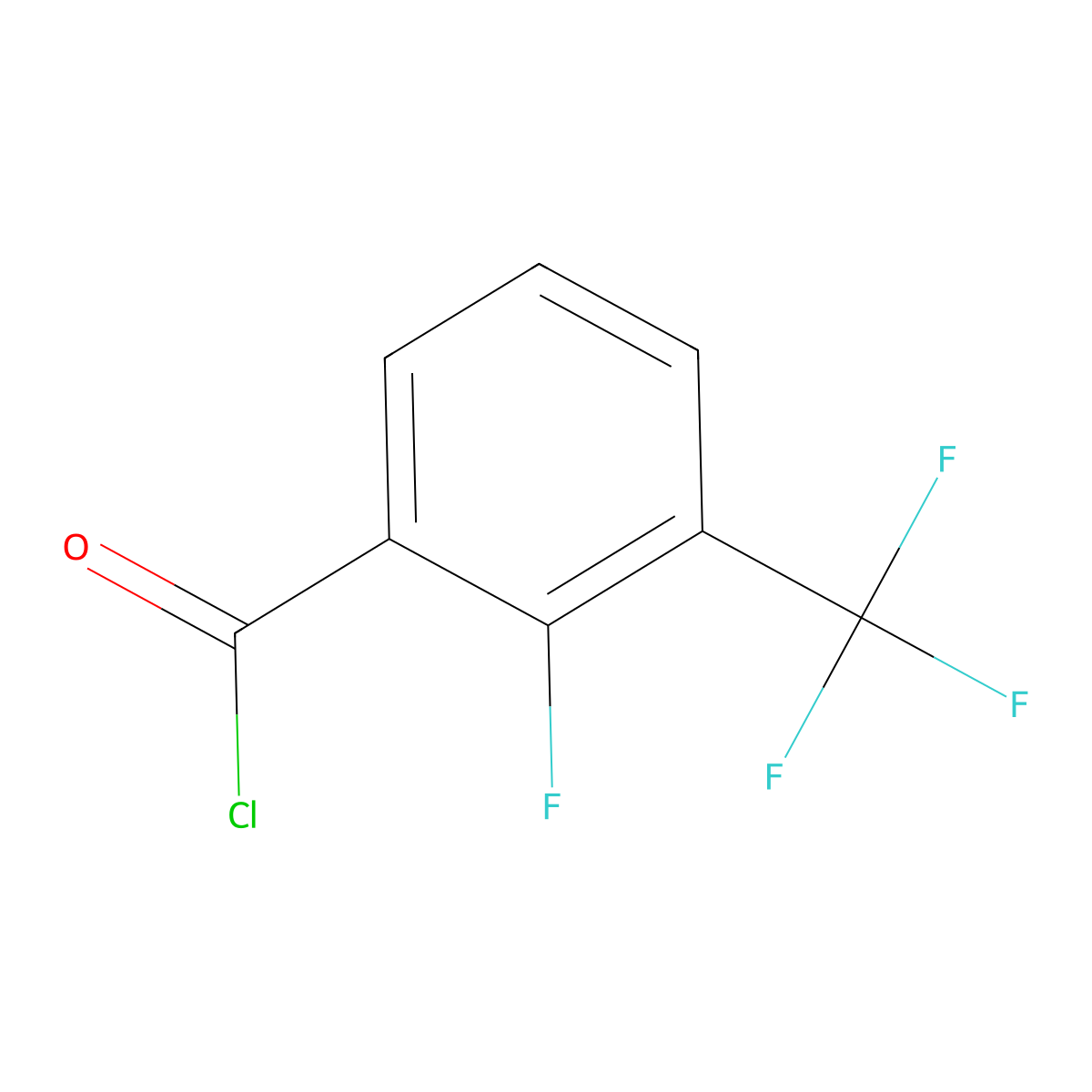 2-Fluoro-3-(trifluoromethyl)benzoyl chloride molecular structure, CAS 208173-19-7