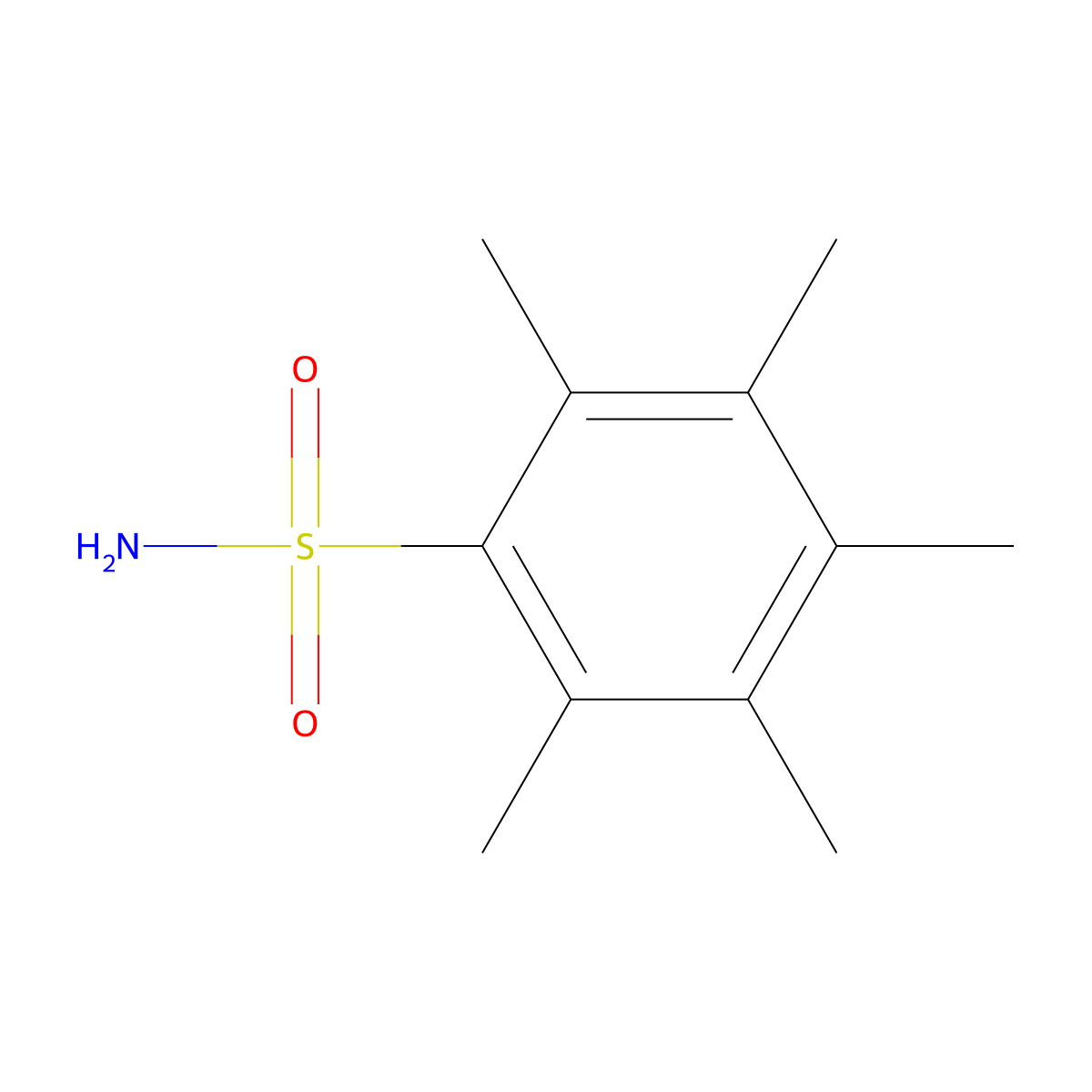 2,3,4,5,6-Pentamethylbenzenesulfonamide molecular structure, CAS 208173-25-5