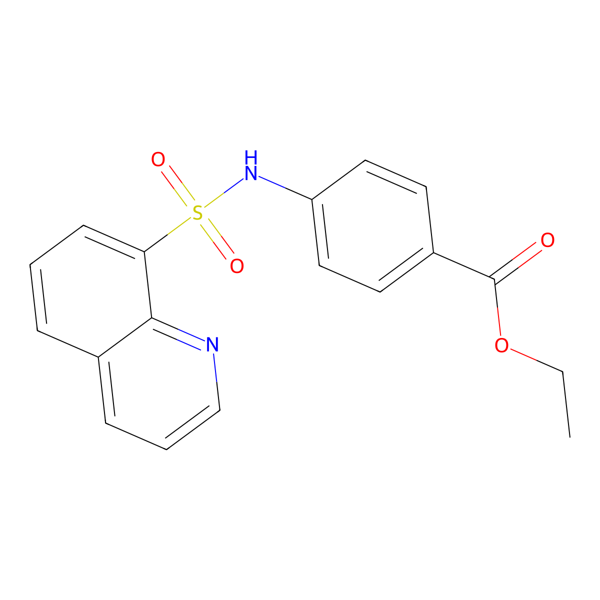 Ethyl 4-(quinoline-8-sulfonamido)benzoate molecular structure, CAS 208175-71-7