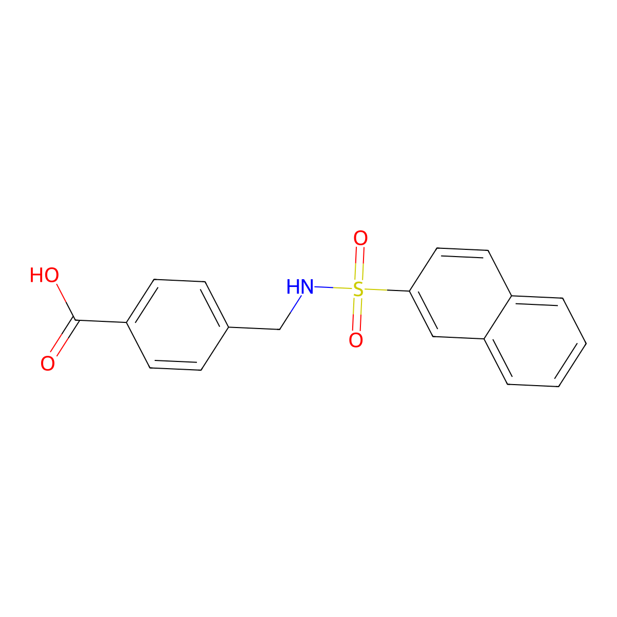 4-(Naphthalene-2-sulfonamidomethyl)benzoic acid molecular structure, CAS 208176-29-8