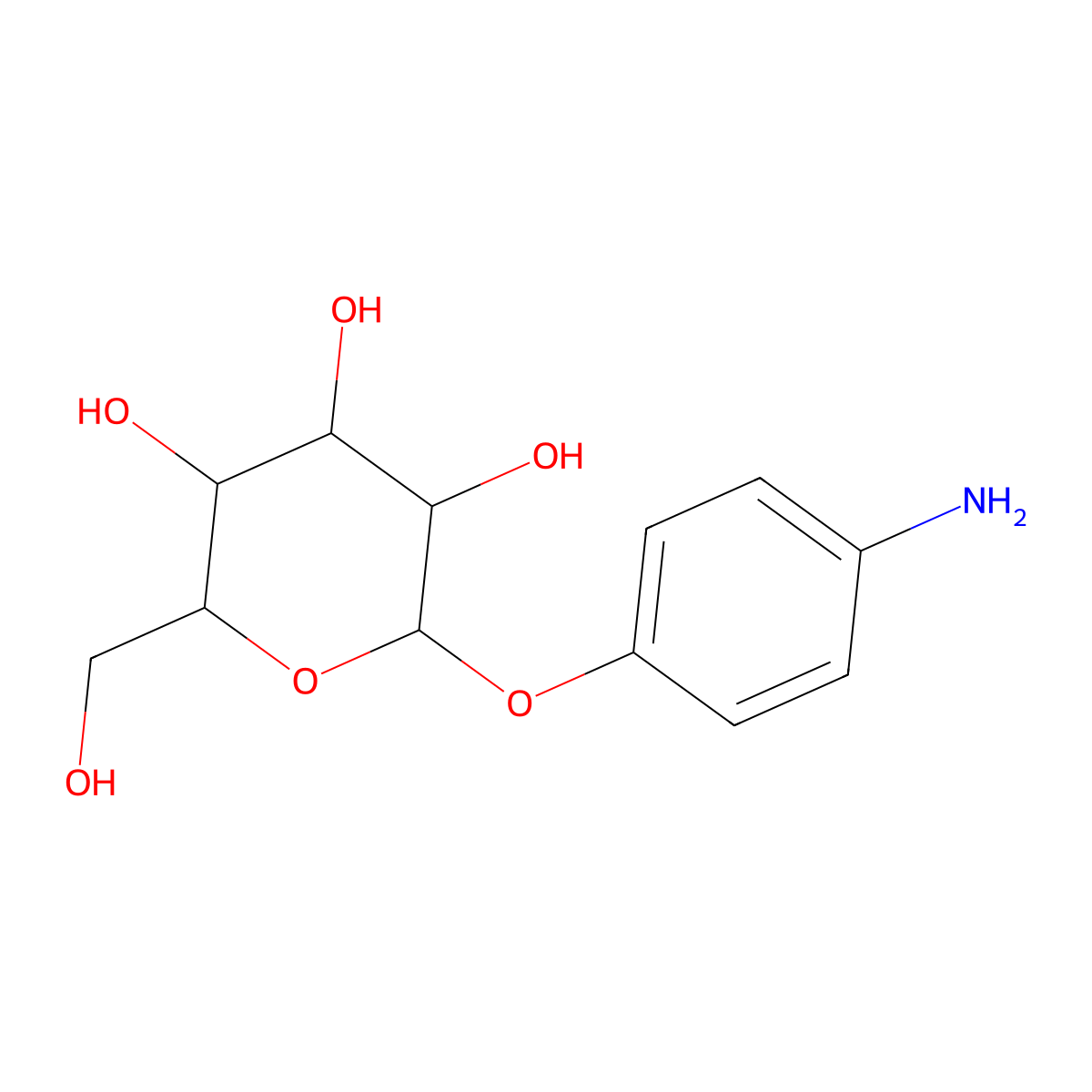 4-Aminophenyl glucoside molecular structure, CAS 20818-25-1