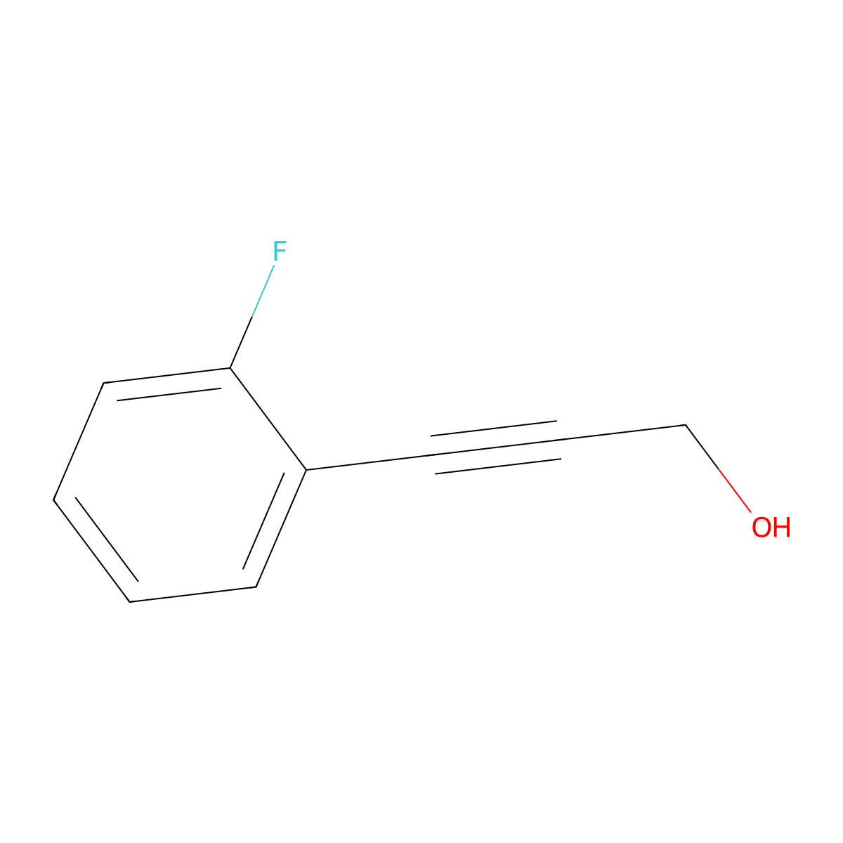 3-(2-Fluorophenyl)prop-2-yn-1-ol molecular structure, CAS 208183-93-1