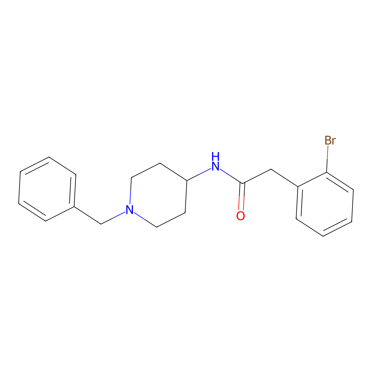 N-(1-Benzylpiperidin-4-yl)-2-(2-bromophenyl)acetamide molecular structure, CAS 208184-69-4
