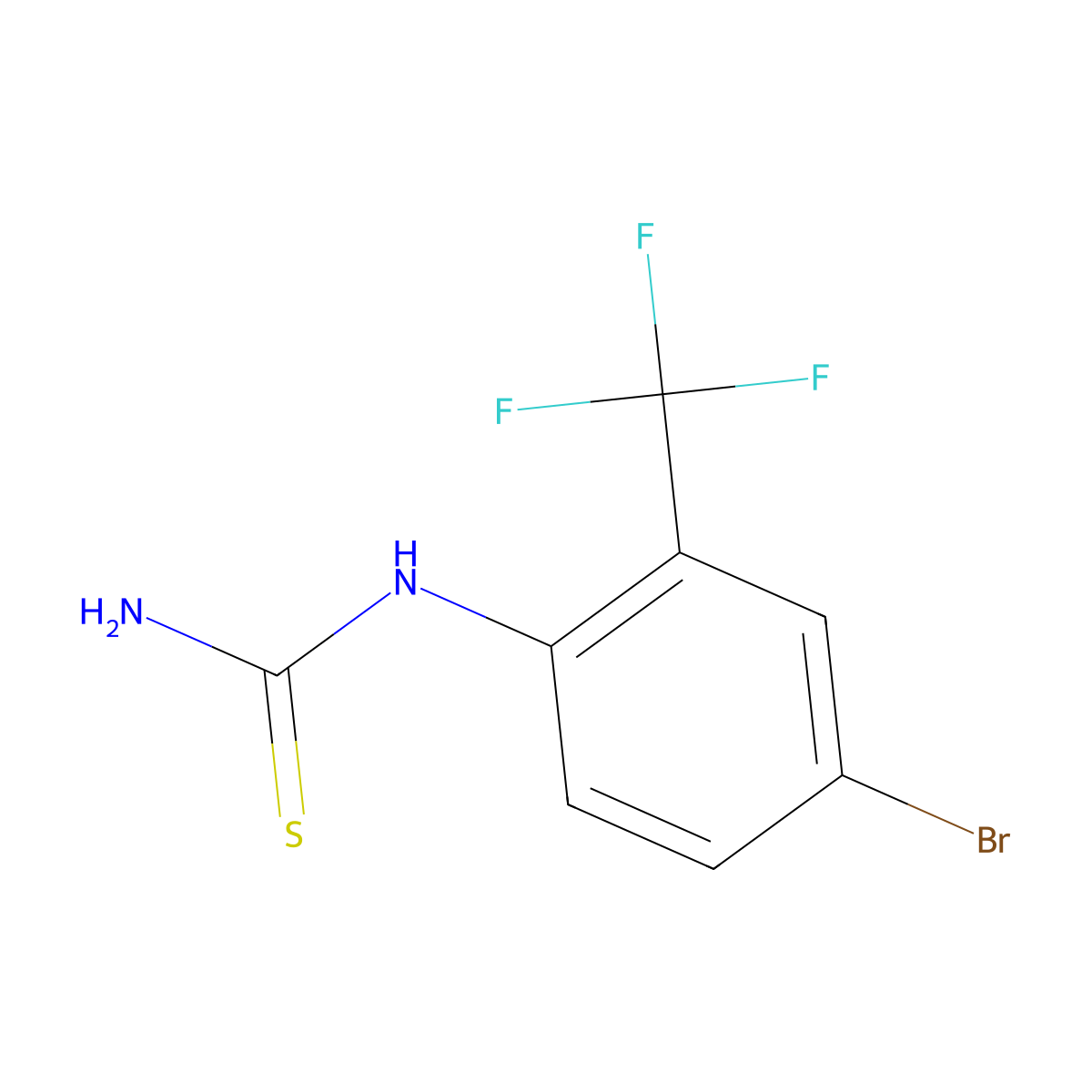 (4-Bromo-2-(trifluoromethyl)phenyl)thiourea molecular structure, CAS 208186-71-4