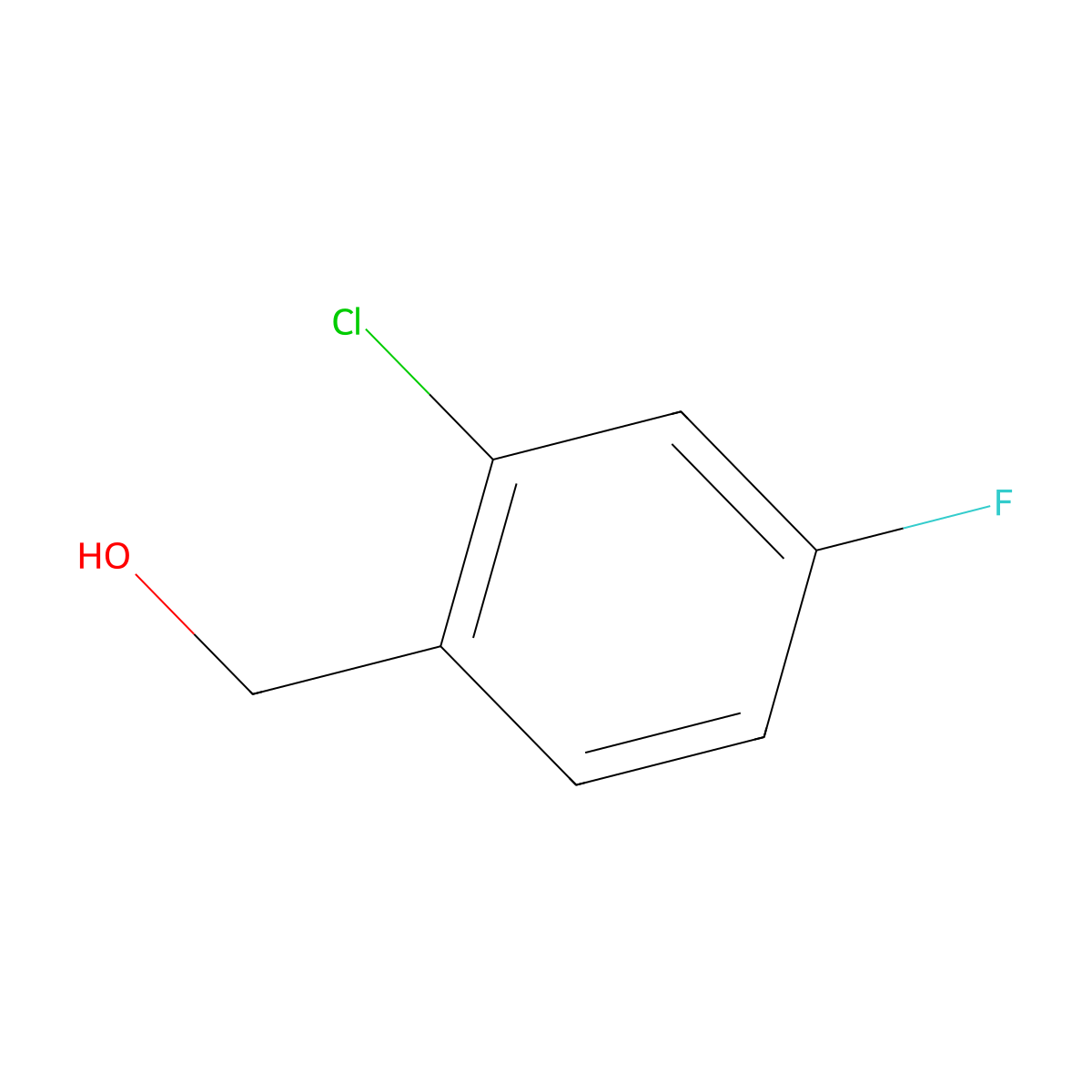 2-Chloro-4-fluorobenzyl alcohol molecular structure, CAS 208186-84-9