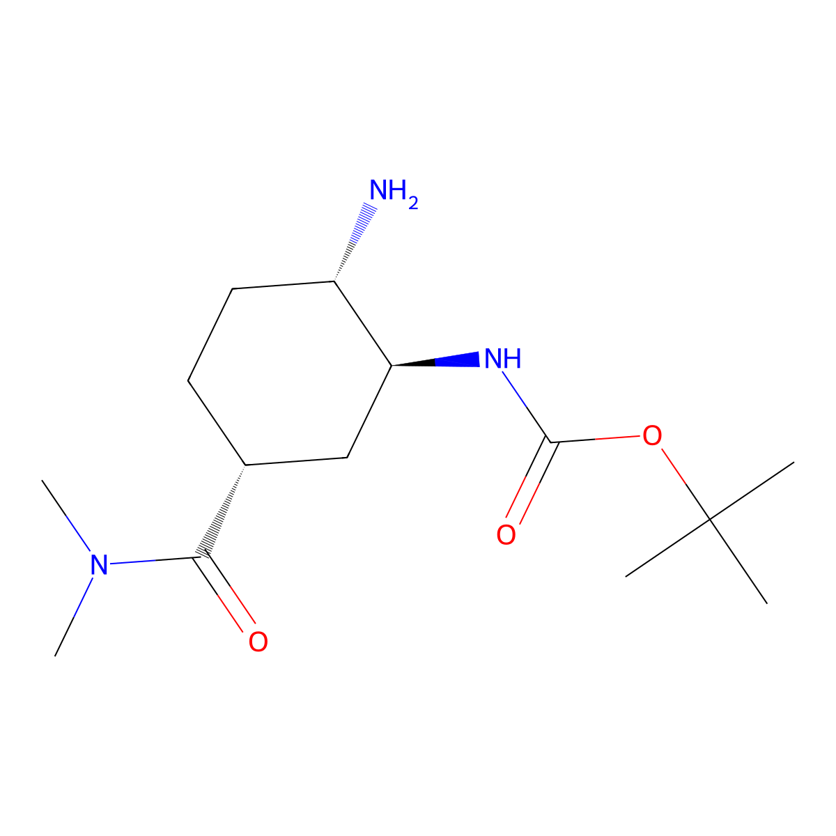 tert-Butyl ((1S,2S,5R)-2-amino-5-(dimethylcarbamoyl)cyclohexyl)carbamate molecular structure, CAS 2081883-50-1