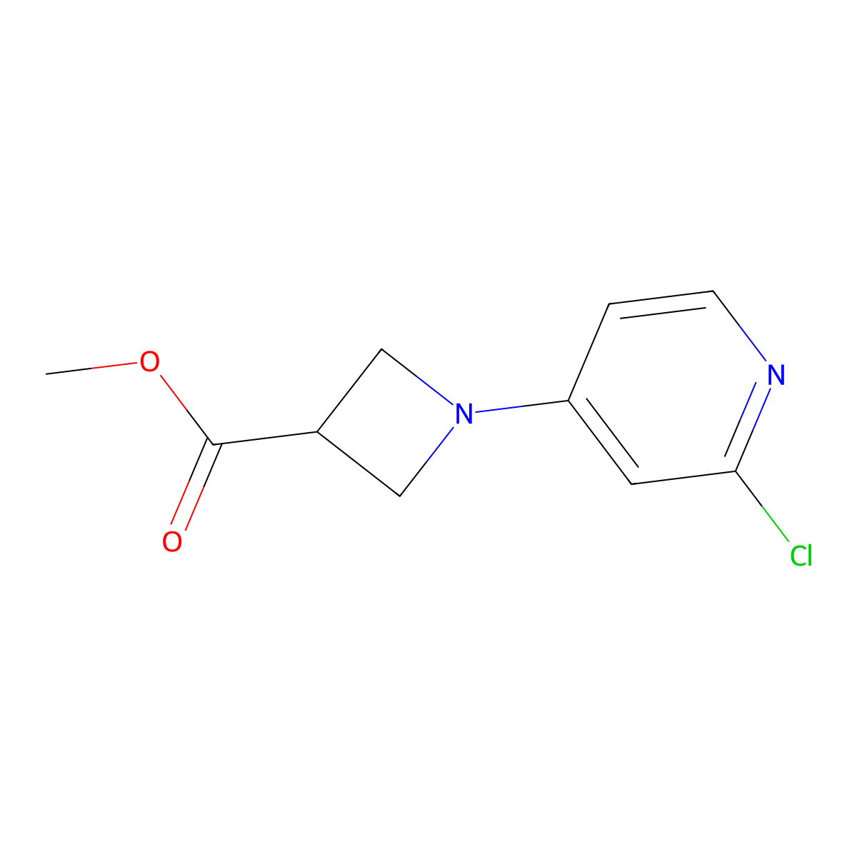 Methyl 1-(2-chloropyridin-4-yl)azetidine-3-carboxylate molecular structure, CAS 2081938-71-6