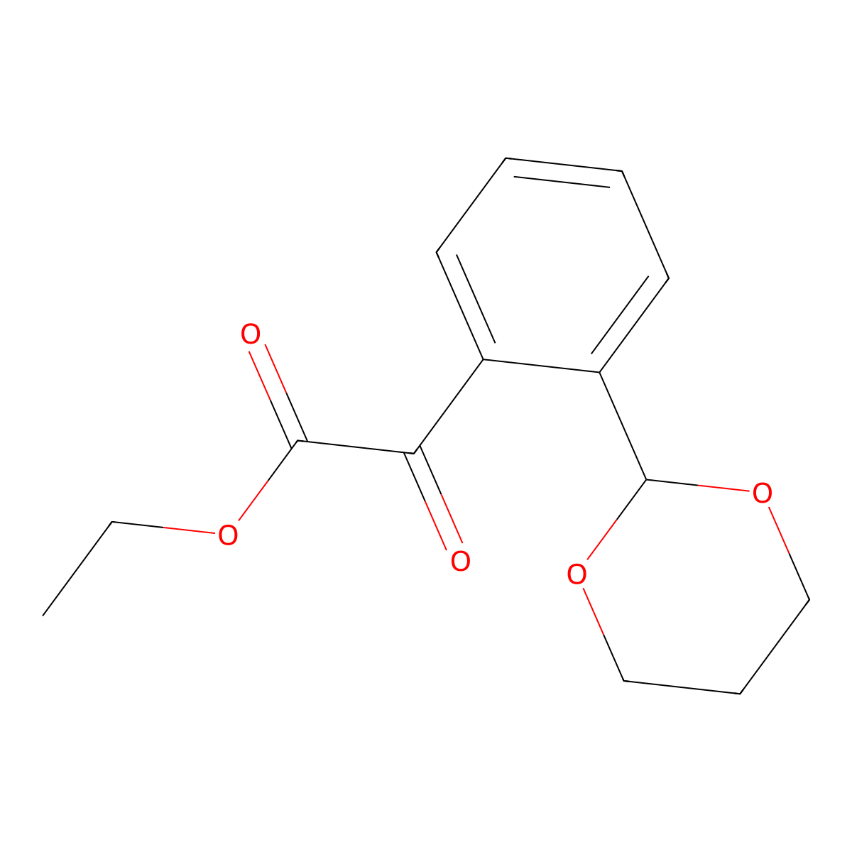 Ethyl 2-(1,3-dioxan-2-YL)benzoylformate molecular structure, CAS 208196-15-0