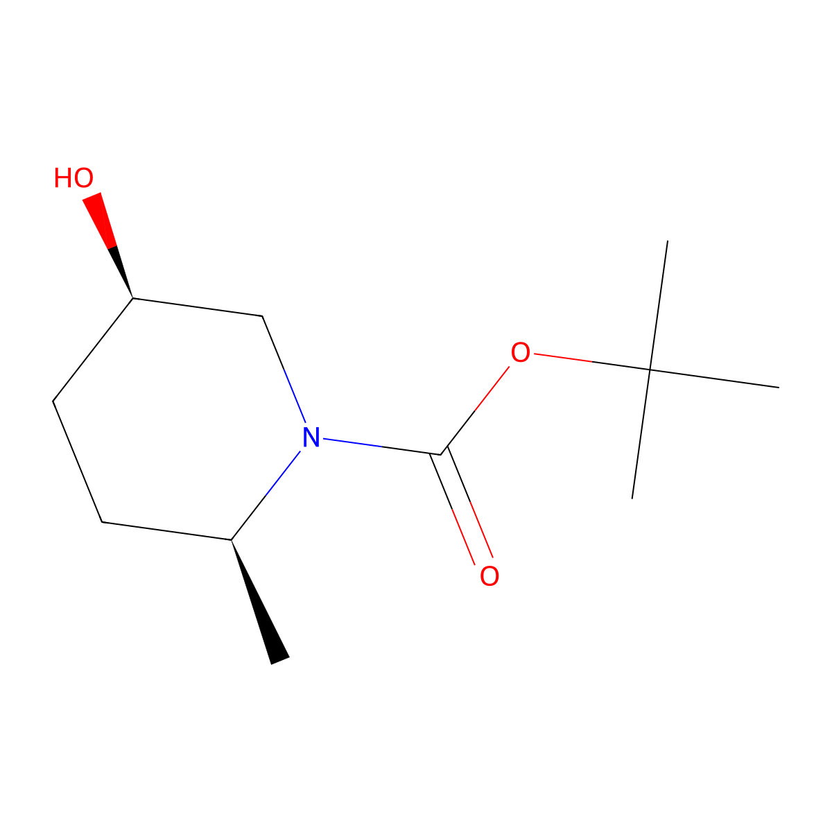 tert-butyl (2S,5R)-5-hydroxy-2-methylpiperidine-1-carboxylate molecular structure, CAS 2081972-05-4