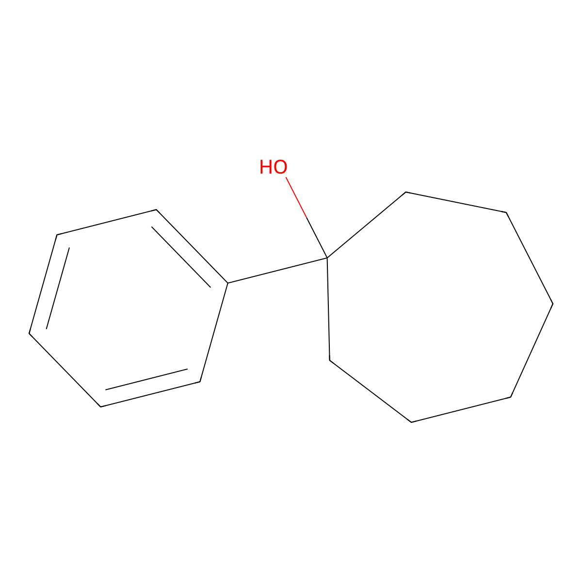 Cycloheptanol, 1-phenyl- molecular structure, CAS 2082-21-5
