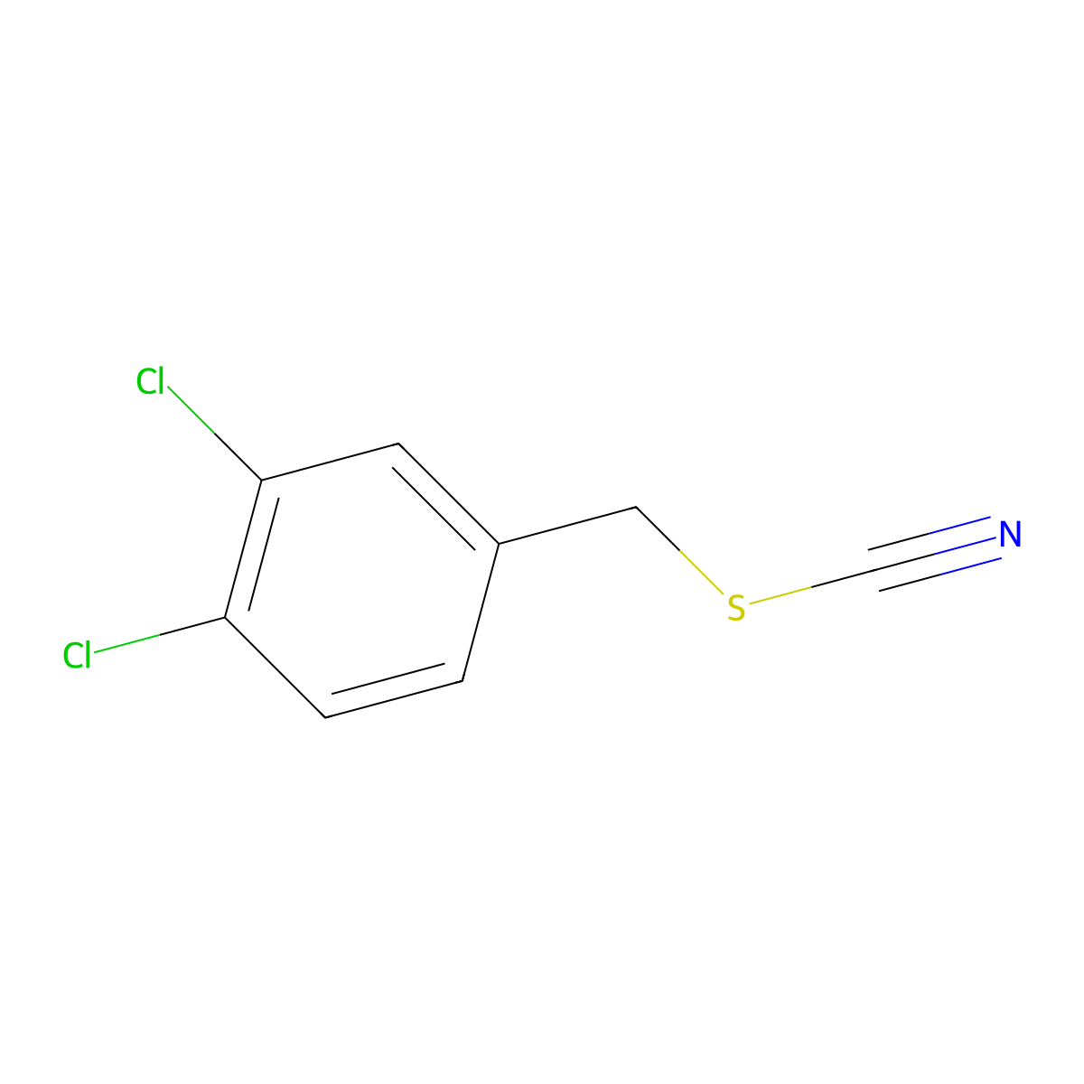 3,4-Dichlorobenzyl thiocyanate molecular structure, CAS 2082-67-9