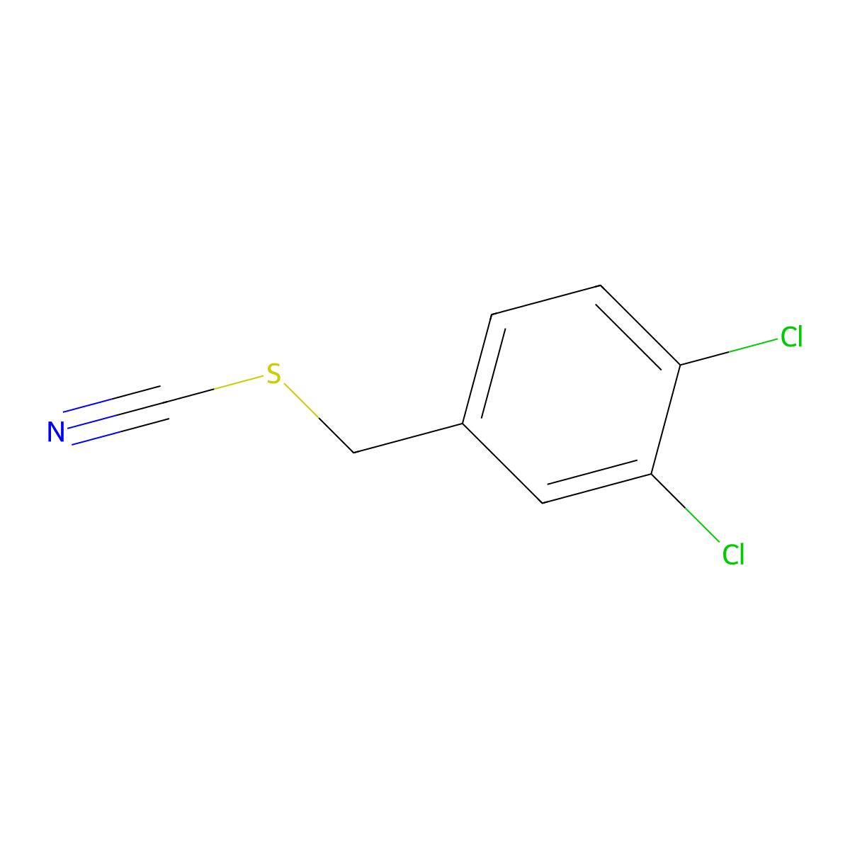3,4-Dichlorobenzyl thiocyanate molecular structure, CAS 2082-67-9