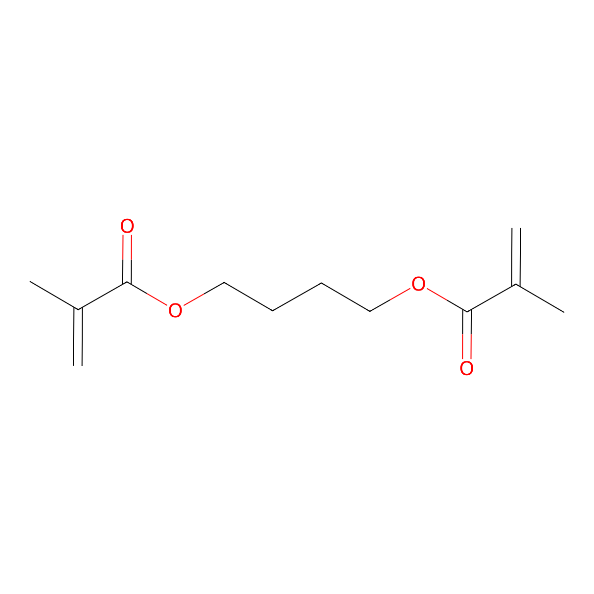 Butanediol dimethacrylate molecular structure, CAS 2082-81-7