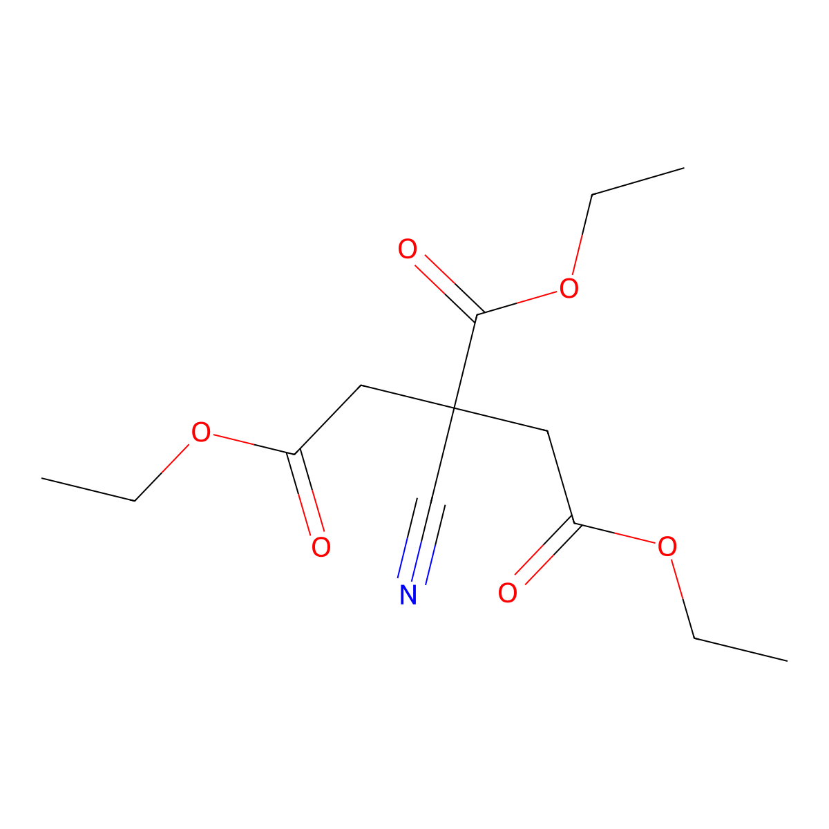 Triethyl 2-cyanopropane-1,2,3-tricarboxylate molecular structure, CAS 20822-61-1