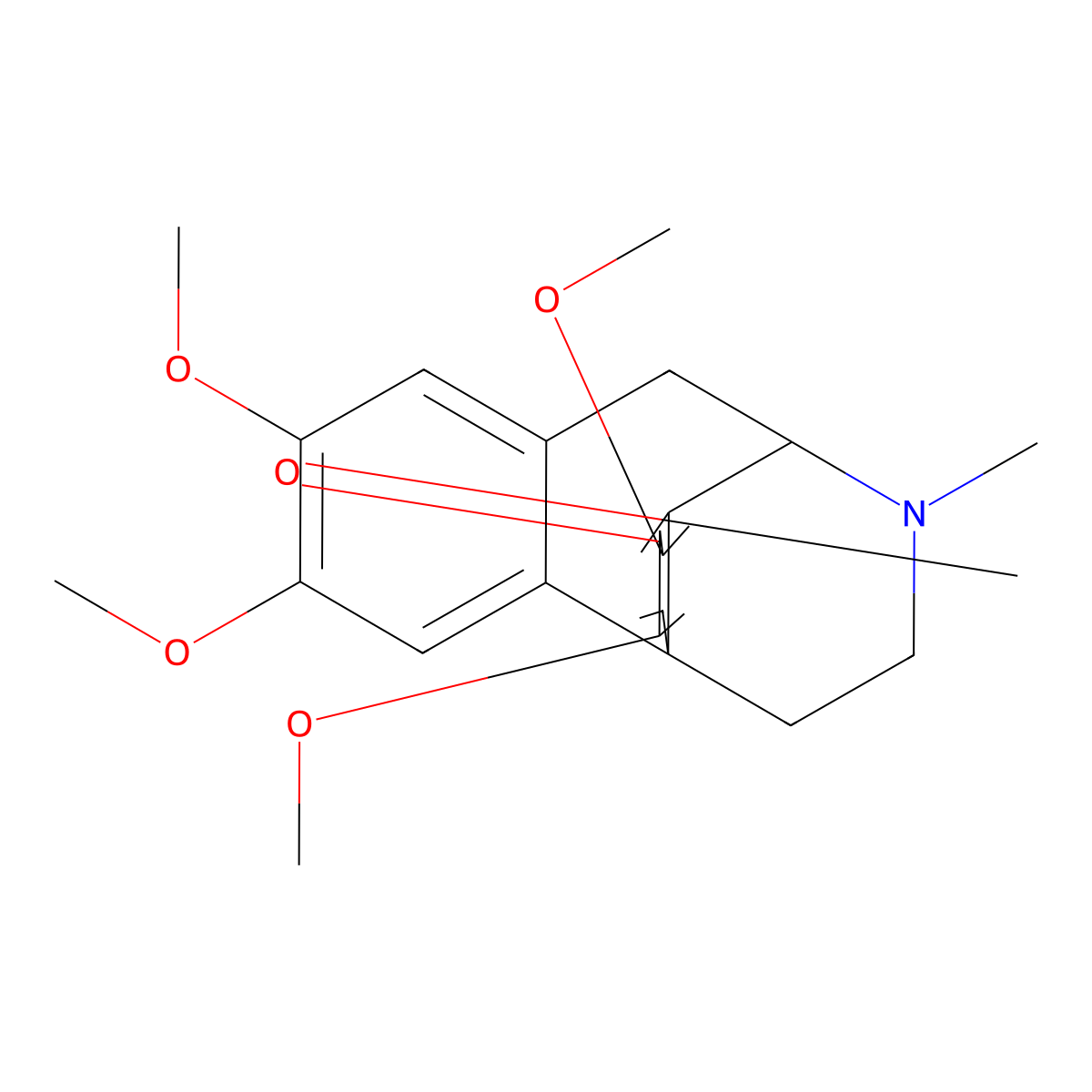 4,5,11,13-Tetramethoxy-17-methyl-17-azatetracyclo[7.5.3.01,10.02,7]heptadeca-2,4,6,10,13-pentaen-12-one molecular structure, CAS 20824-18-4