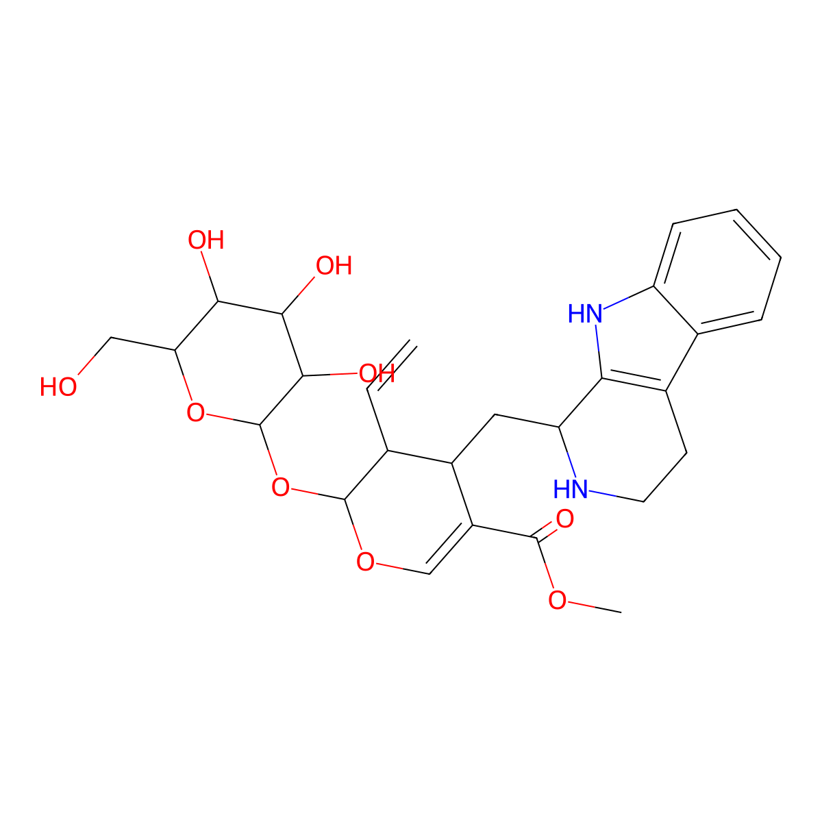 Strictosidine molecular structure, CAS 20824-29-7