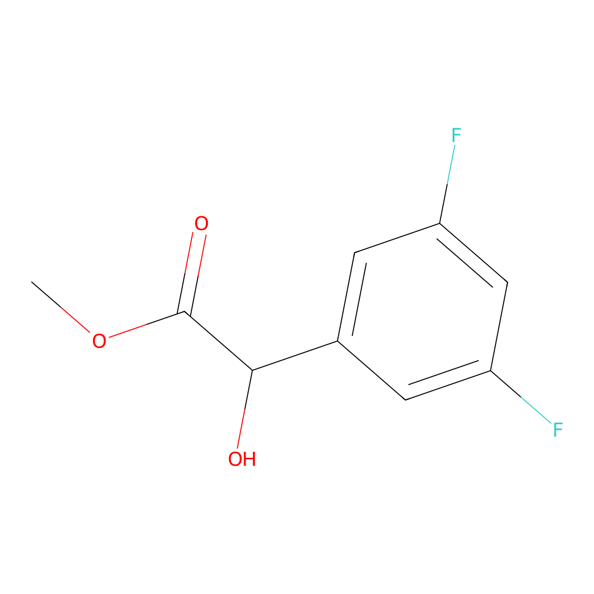 Methyl 2-(3,5-difluorophenyl)-2-hydroxyacetate molecular structure, CAS 208259-37-4
