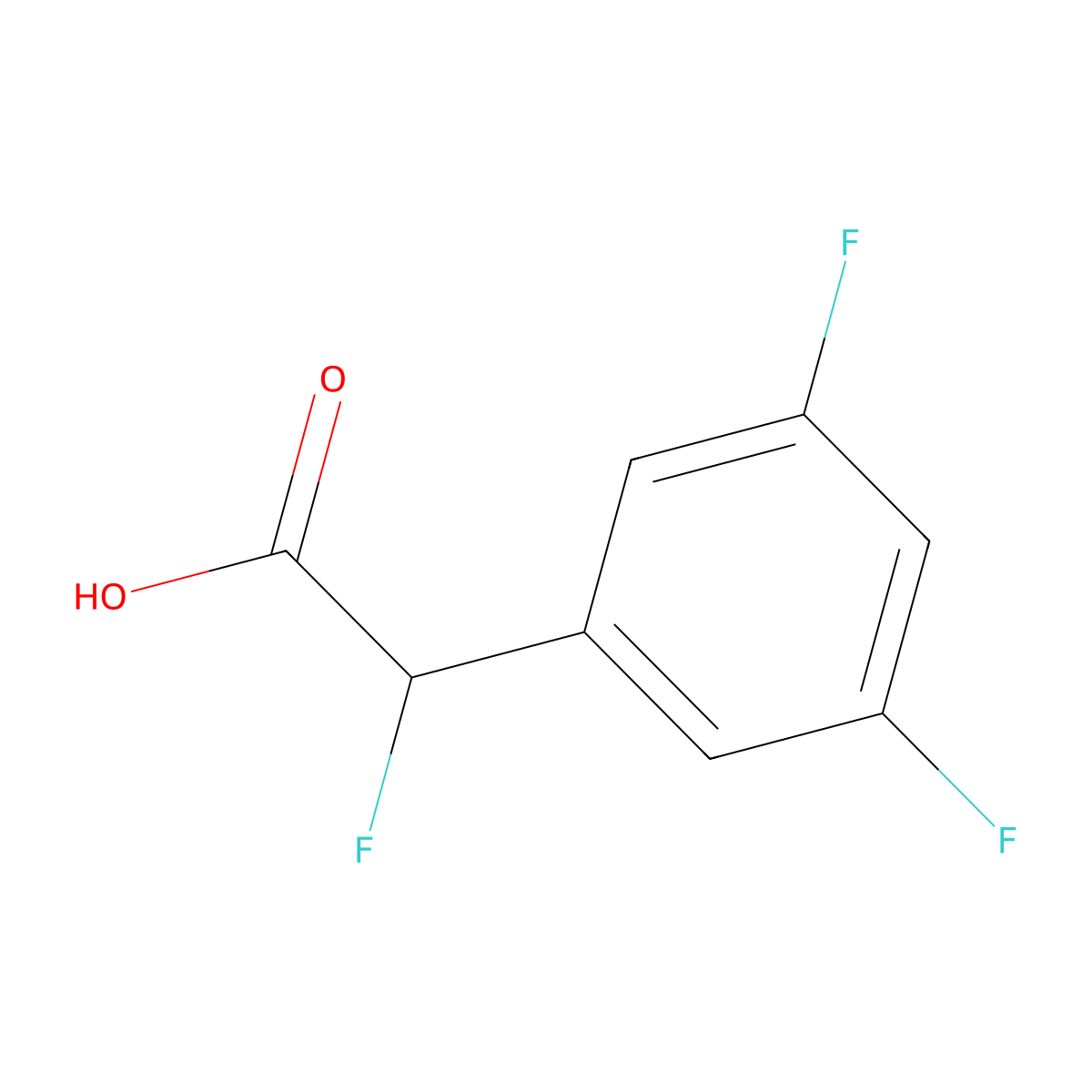 2-(3,5-Difluorophenyl)-2-fluoroacetic acid molecular structure, CAS 208259-38-5