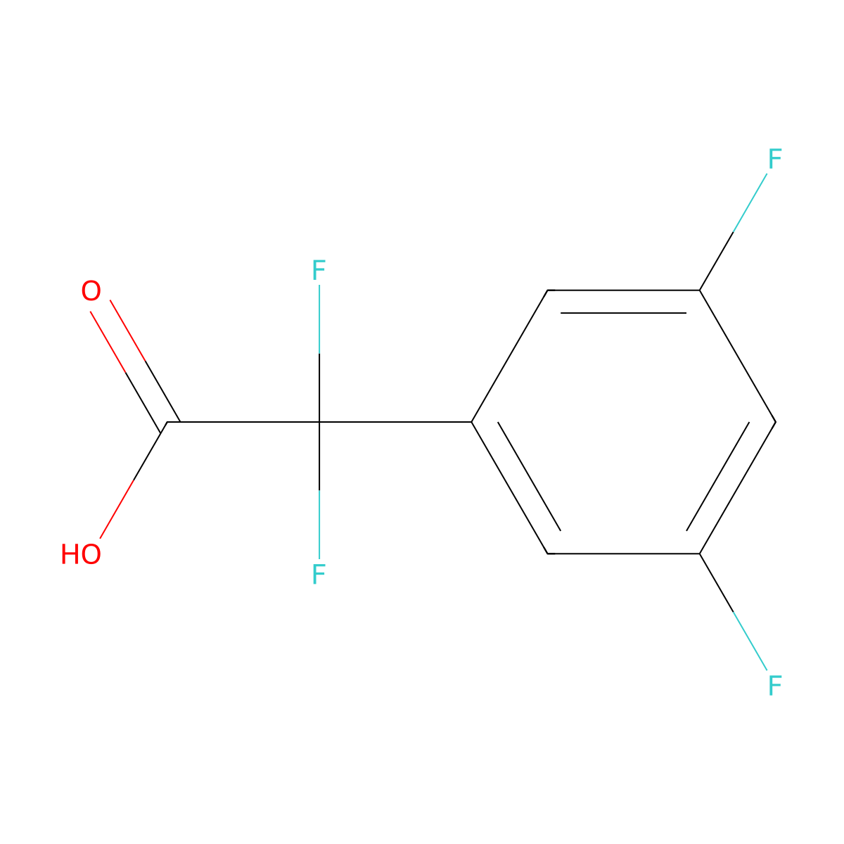 alpha,alpha,3,5-Tetrafluorobenzeneacetic acid molecular structure, CAS 208259-48-7