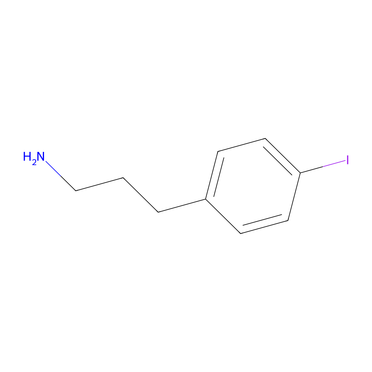 3-(4-Iodophenyl)propan-1-amine molecular structure, CAS 208259-51-2