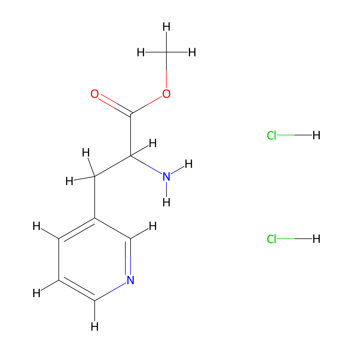 Methyl 2-amino-3-(pyridin-3-yl)propanoate dihydrochloride molecular structure, CAS 208259-58-9