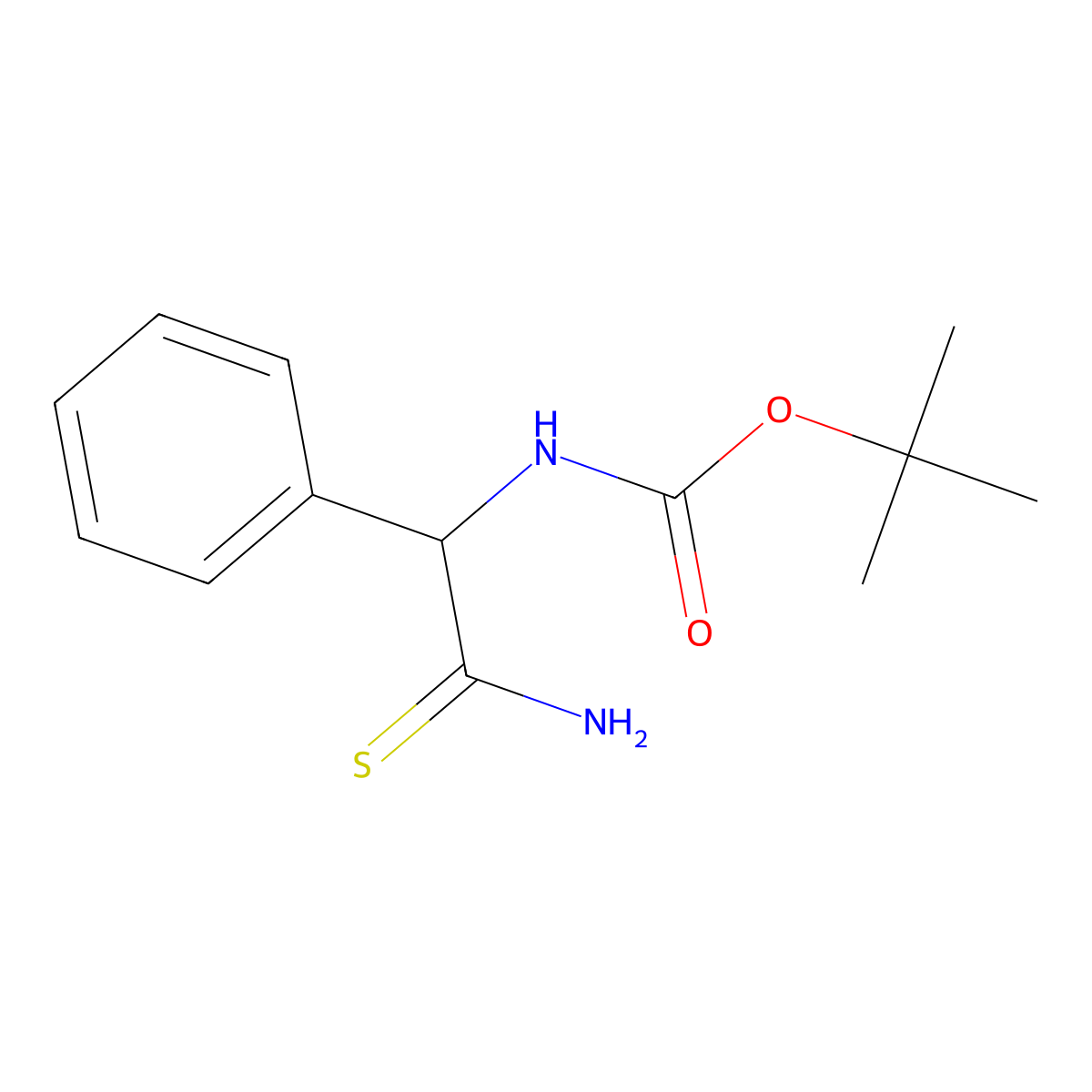 tert-butyl N-[carbamothioyl(phenyl)methyl]carbamate molecular structure, CAS 208259-73-8