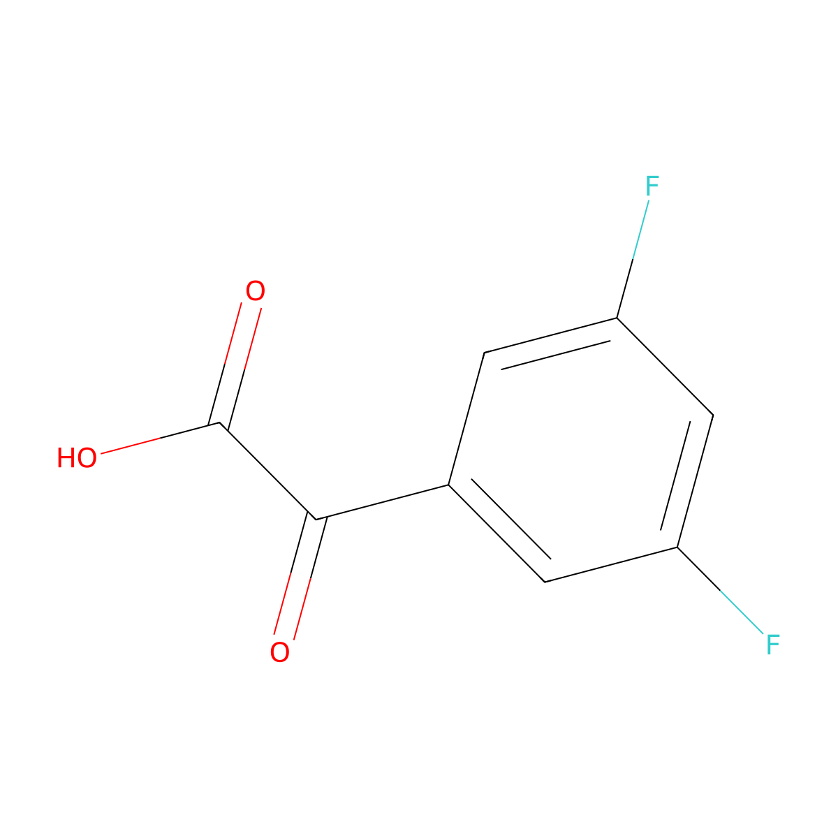 (3,5-Difluorophenyl)glyoxylic acid molecular structure, CAS 208259-76-1
