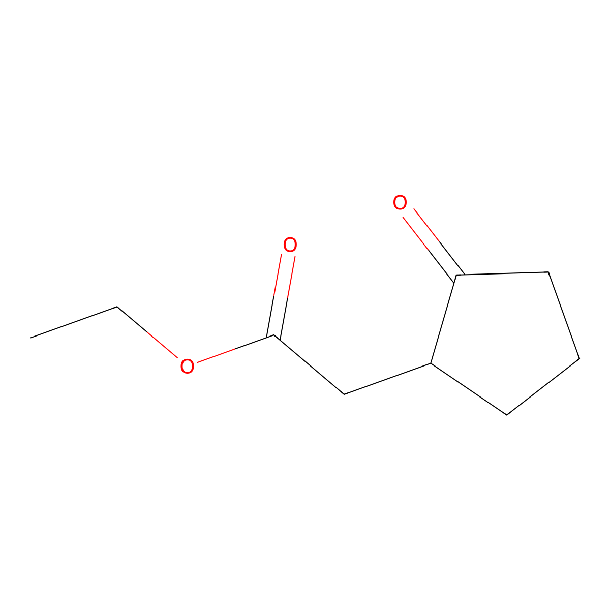 Ethyl 2-(2-oxocyclopentyl)acetate molecular structure, CAS 20826-94-2