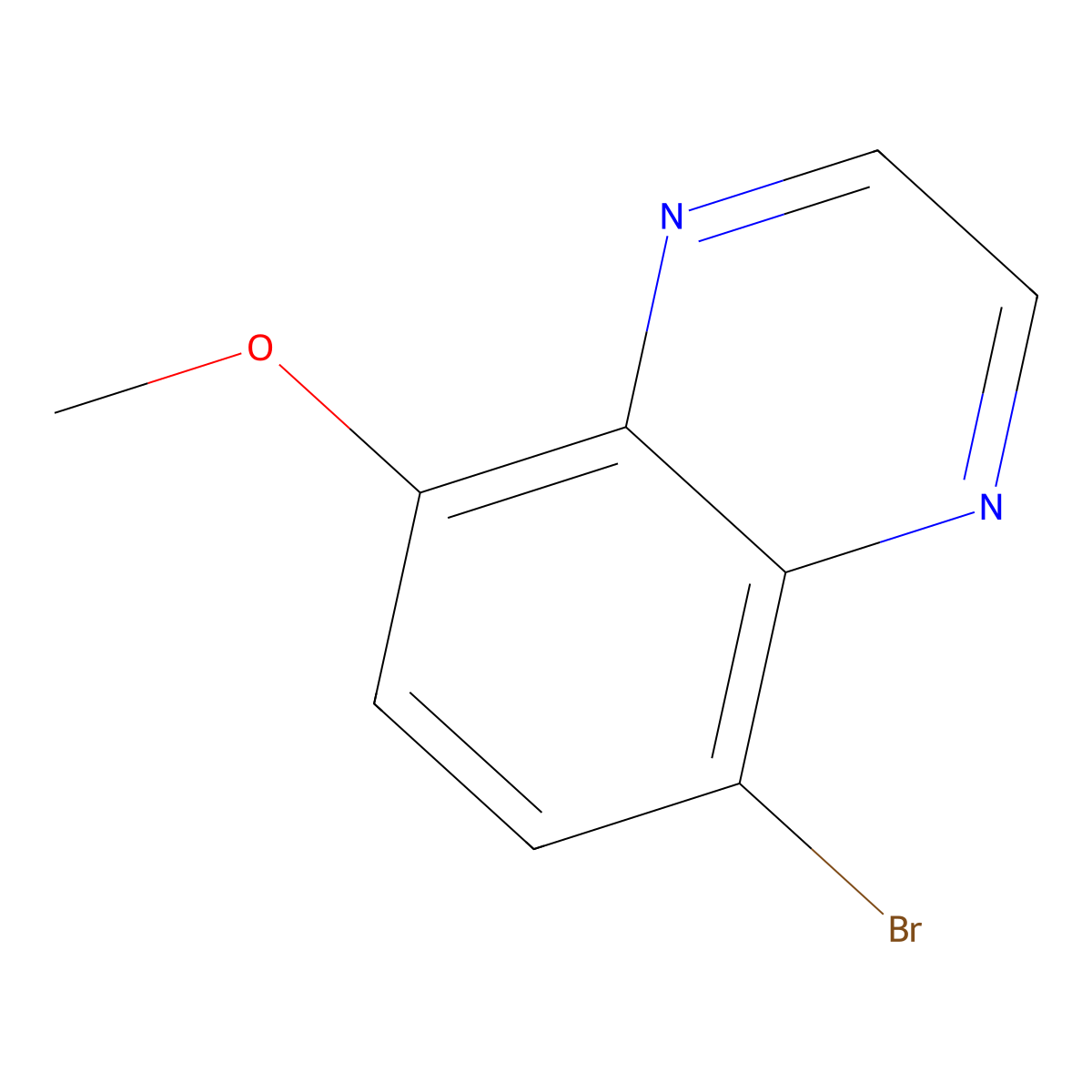 Quinoxaline, 5-bromo-8-methoxy- molecular structure, CAS 208261-83-0
