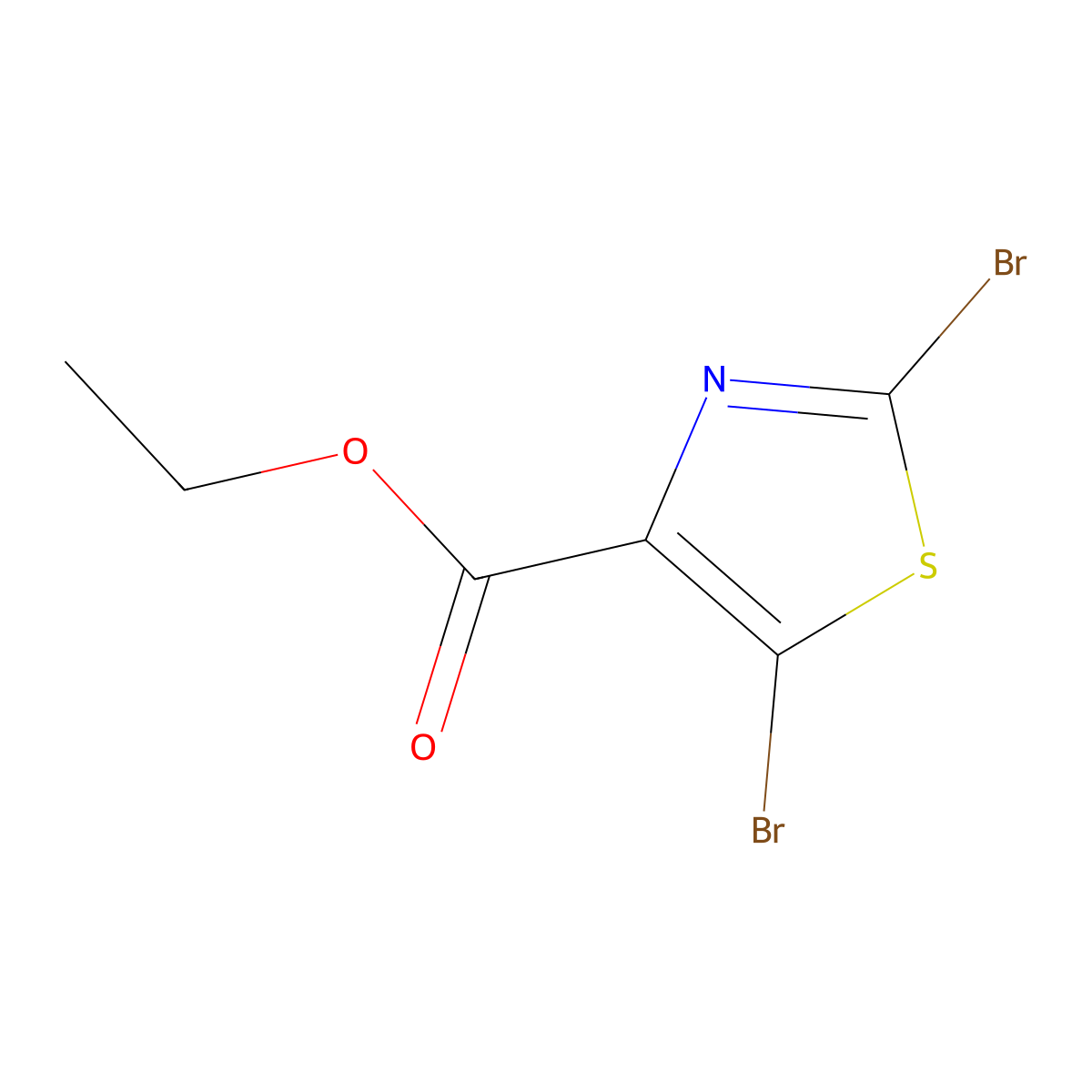 Ethyl 2,5-dibromo-1,3-thiazole-4-carboxylate molecular structure, CAS 208264-60-2