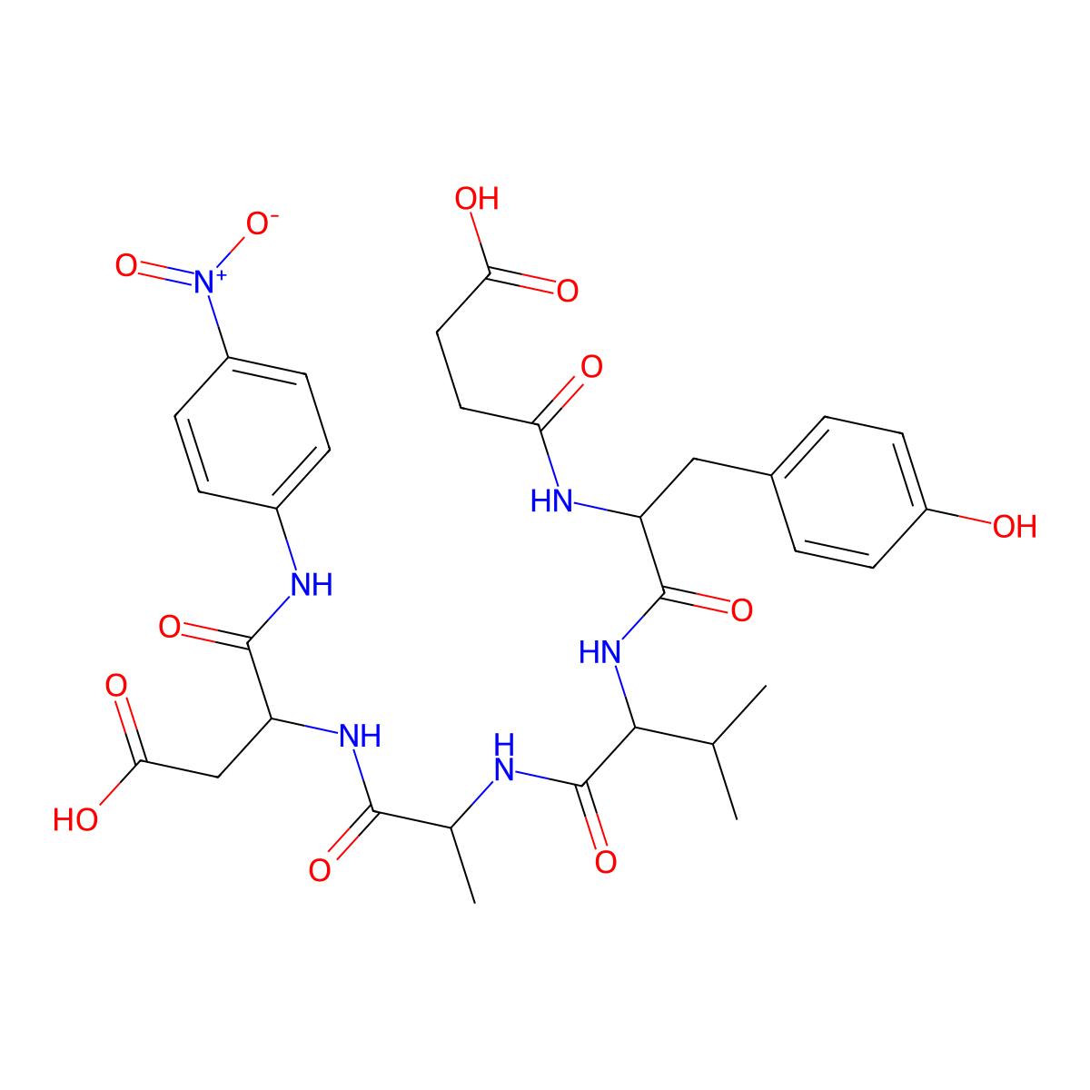 Suc-tyr-val-ala-asp-pna molecular structure, CAS 208264-84-0