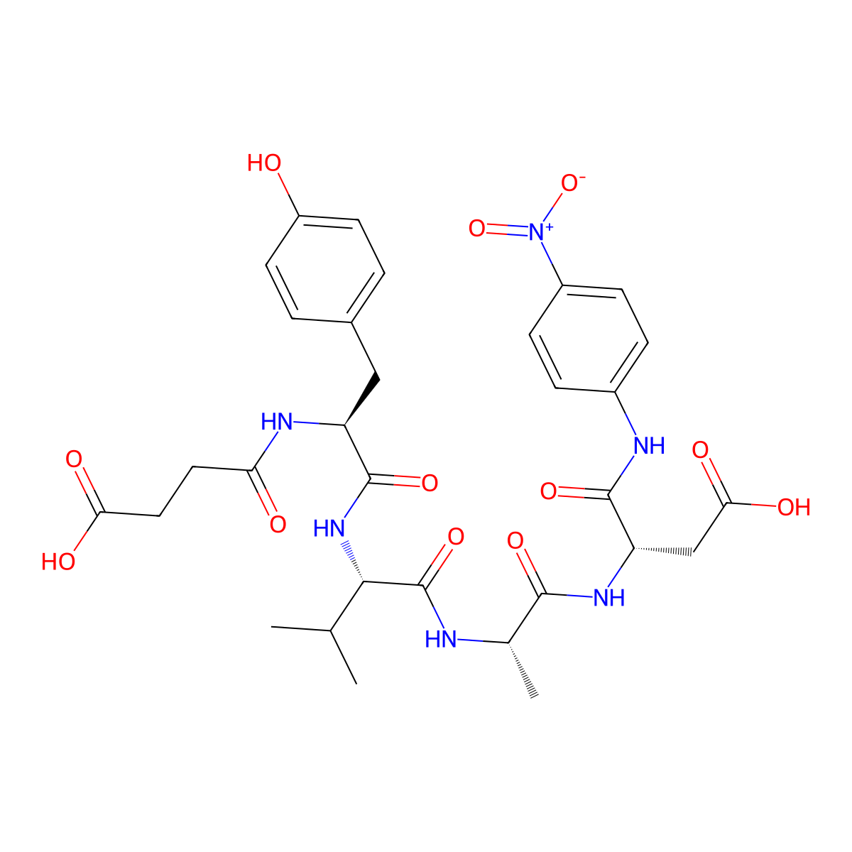 Suc-tyr-val-ala-asp-pna molecular structure, CAS 208264-84-0