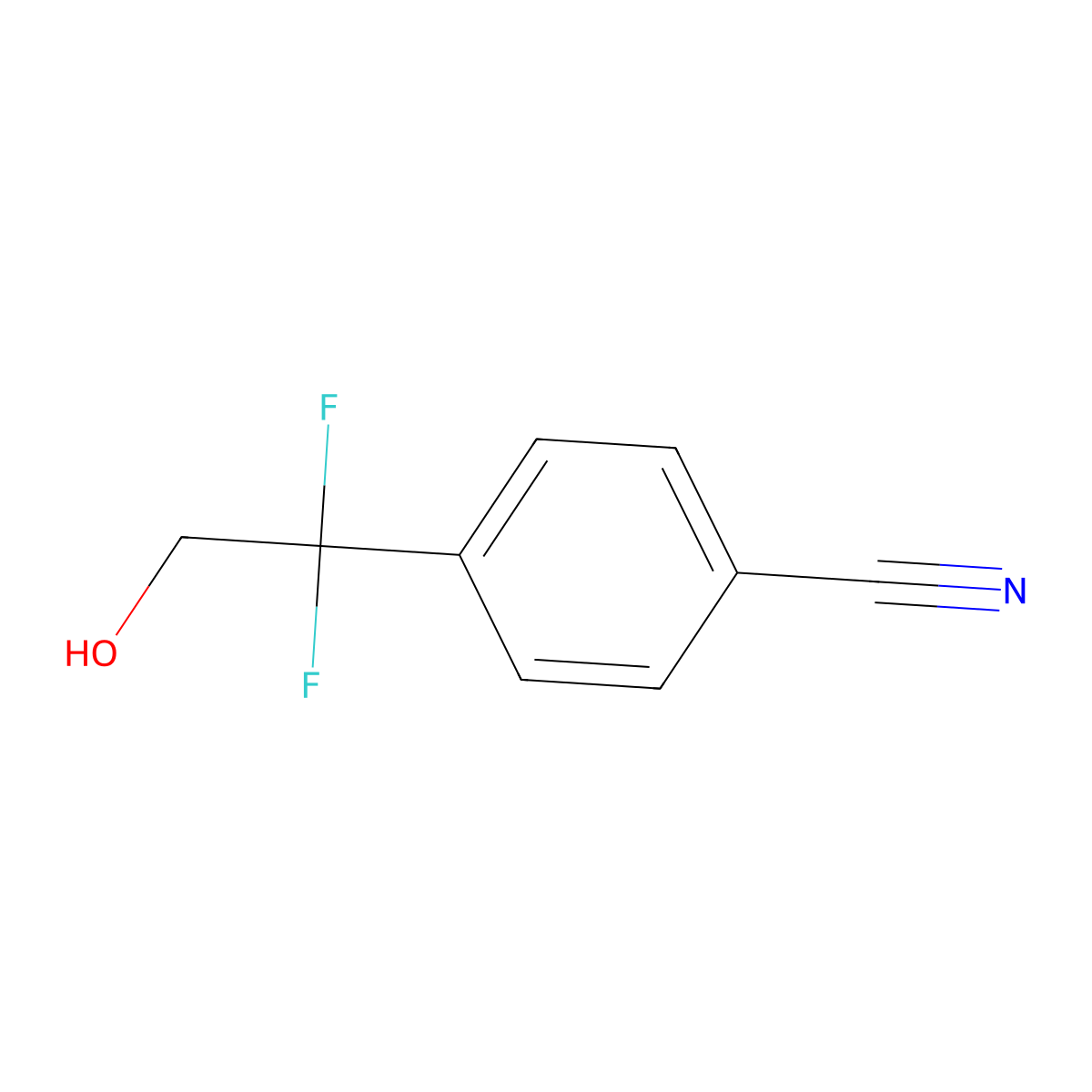 4-(1,1-Difluoro-2-hydroxyethyl)benzonitrile molecular structure, CAS 2082663-46-3