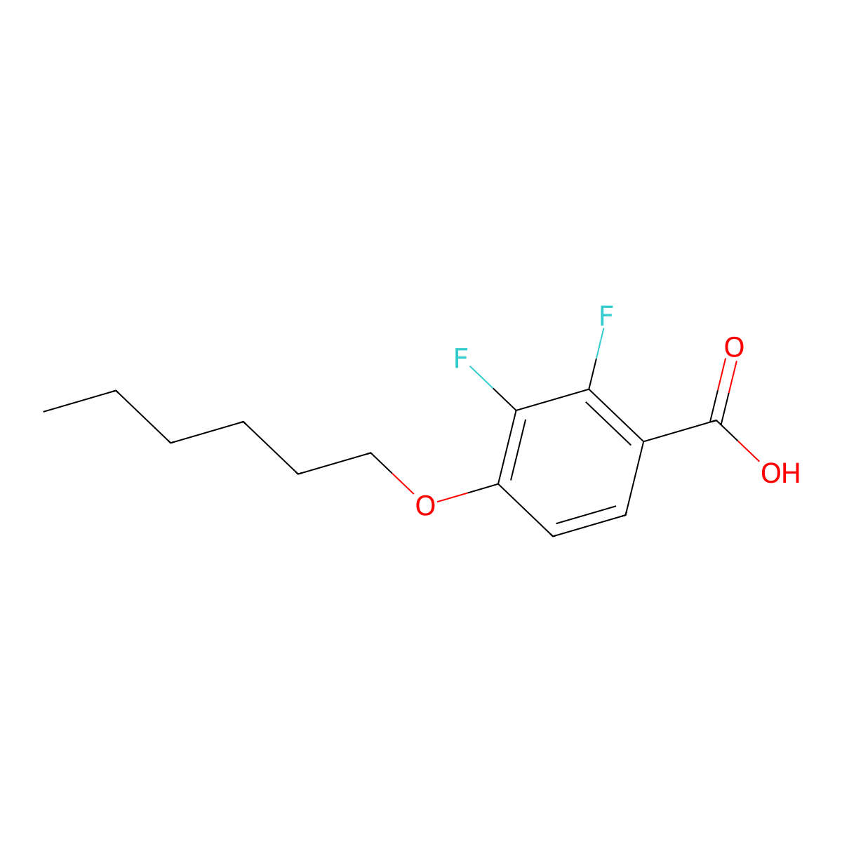 2,3-Difluoro-4-(hexyloxy)benzoic acid molecular structure, CAS 2082696-88-4