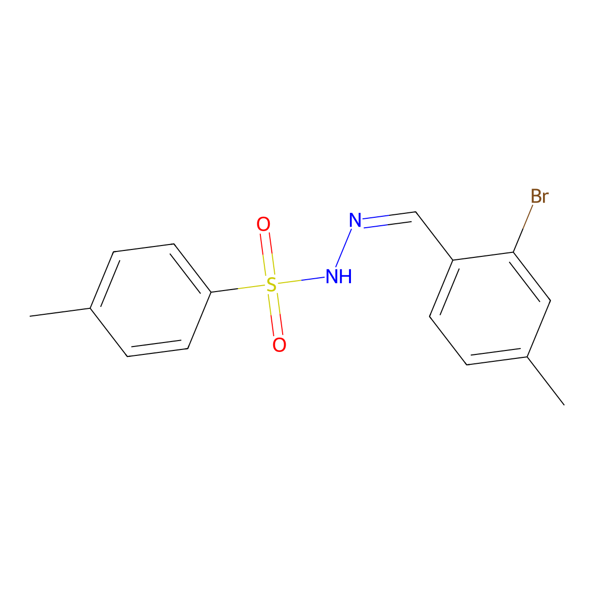 N'-(2-Bromo-4-methylbenzylidene)-4-methylbenzenesulfonohydrazide molecular structure, CAS 2082699-21-4