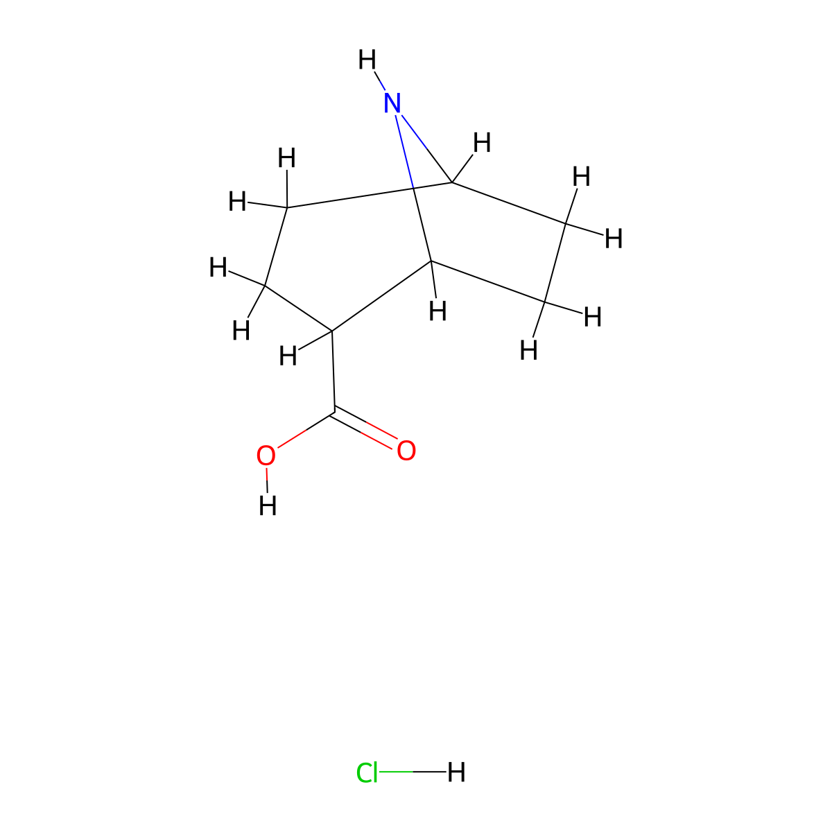 Endo-8-azabicyclo[3.2.1]octane-2-carboxylic acid hcl molecular structure, CAS 2082708-02-7