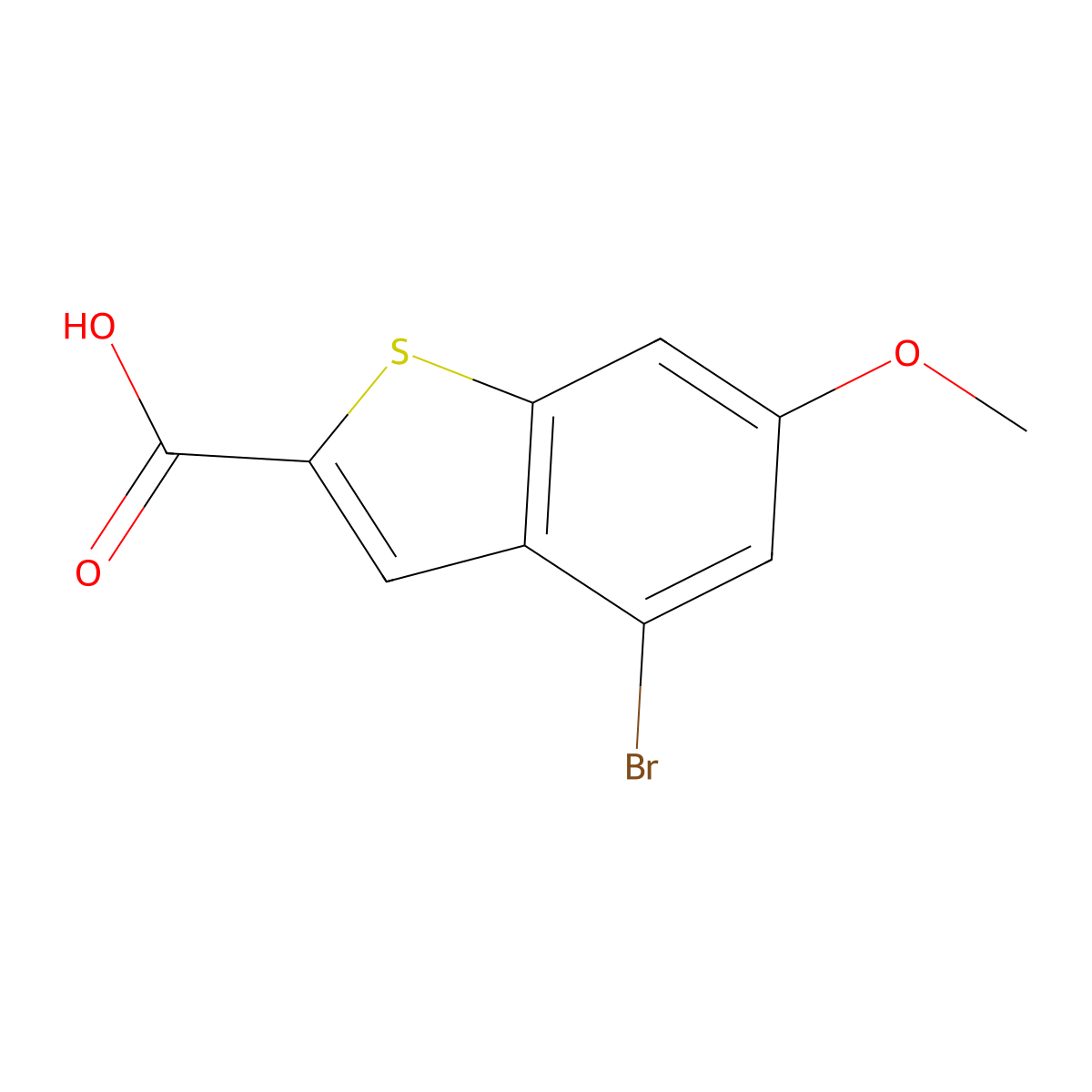 4-Bromo-6-methoxybenzo[b]thiophene-2-carboxylic acid molecular structure, CAS 2082733-12-6