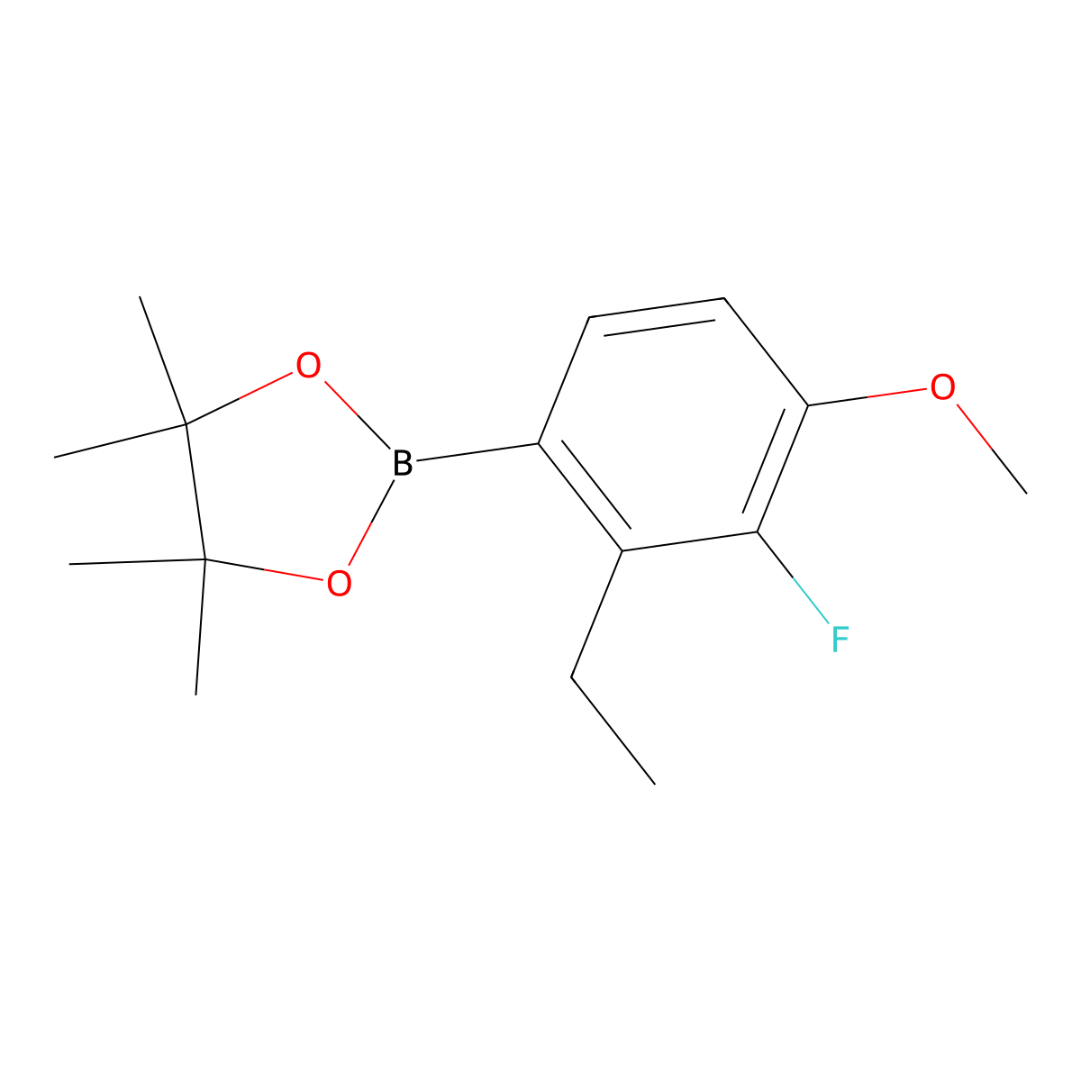 2-(2-Ethyl-3-fluoro-4-methoxyphenyl)-4,4,5,5-tetramethyl-1,3,2-dioxaborolane molecular structure, CAS 2082789-56-6