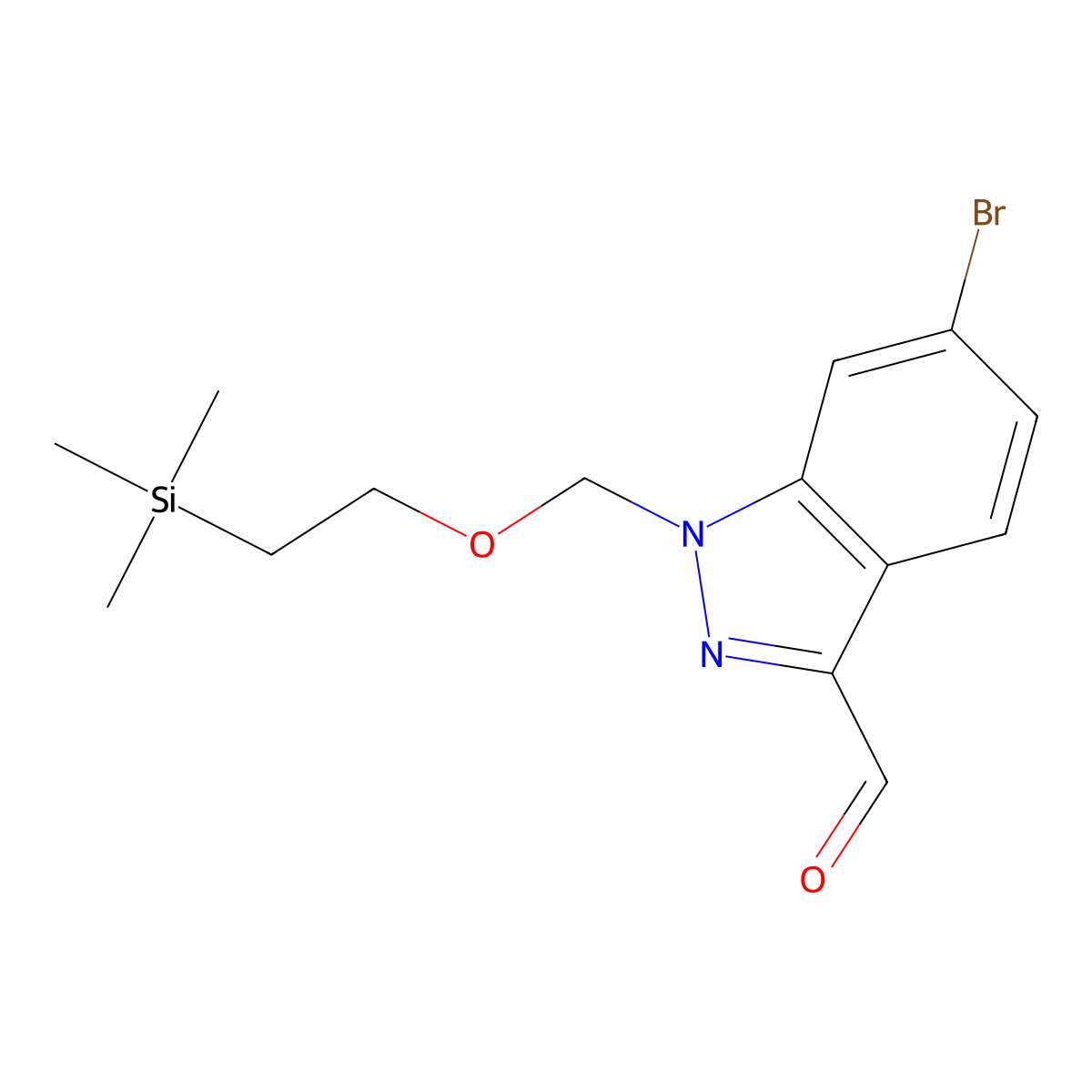 6-Bromo-1-((2-(trimethylsilyl)ethoxy)methyl)-1H-indazole-3-carbaldehyde molecular structure, CAS 2082789-58-8